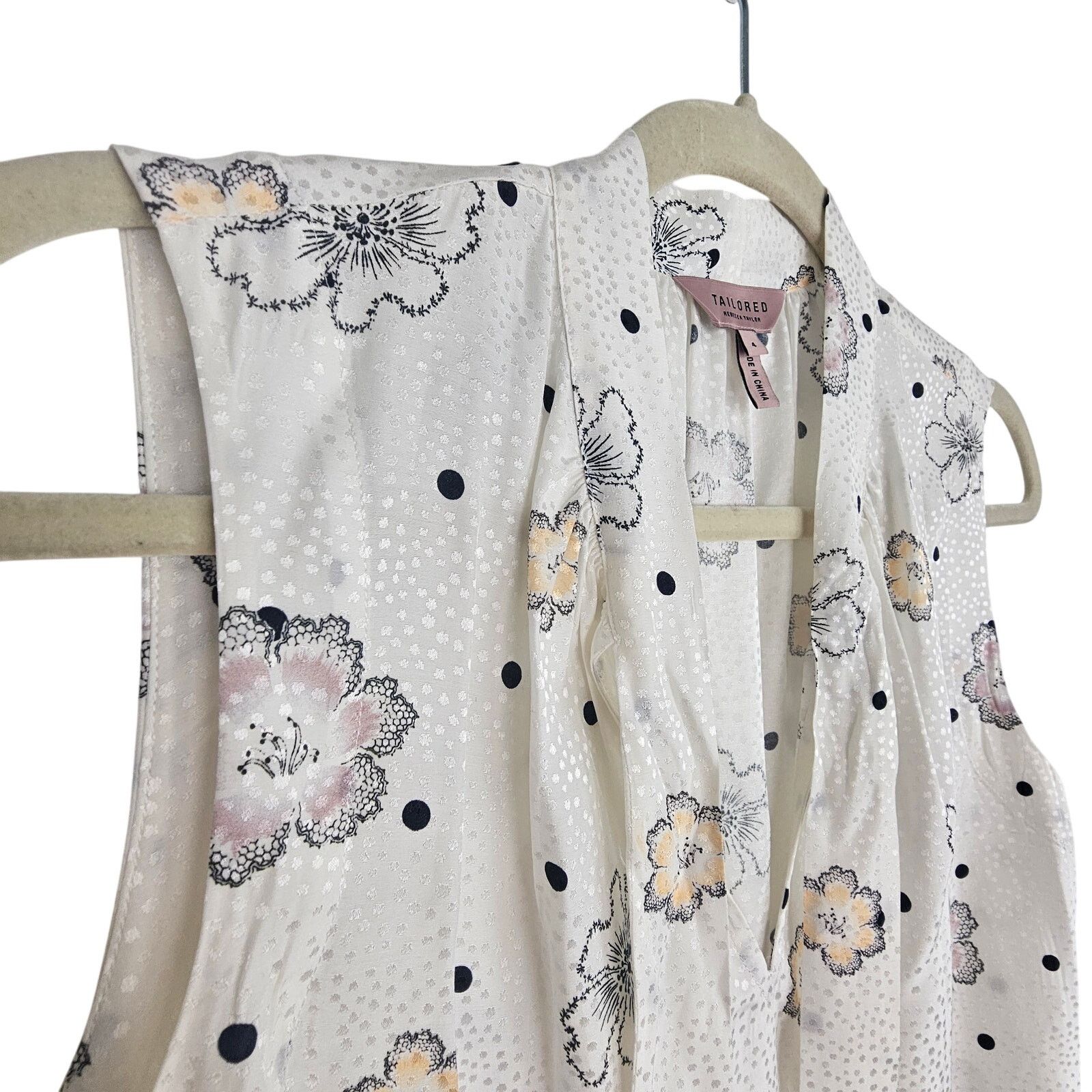 Rebecca Taylor Rebecca Taylor Floral Silk Top Size 4 Quiet Luxury Designer Size S / US 4 / IT 40 - 4 Thumbnail