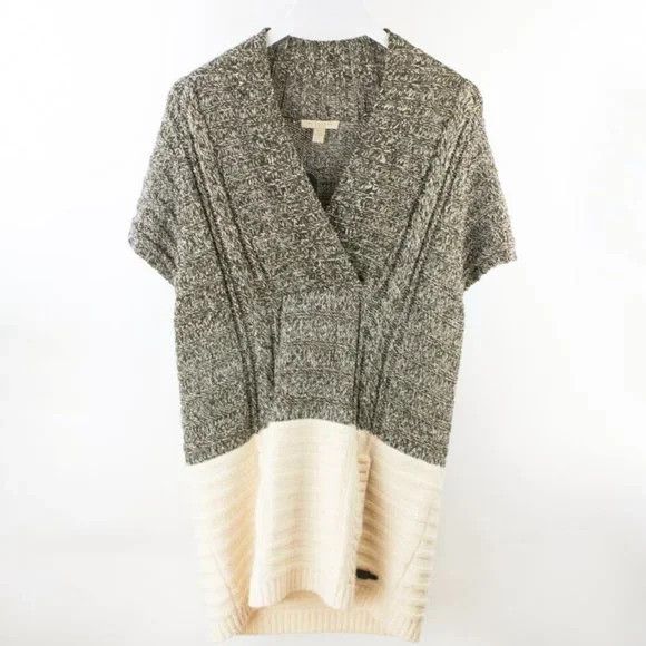 image of Burberry Brit Mouline Cable Knit Tunic in Green/Natural White, Women's (Size Small)