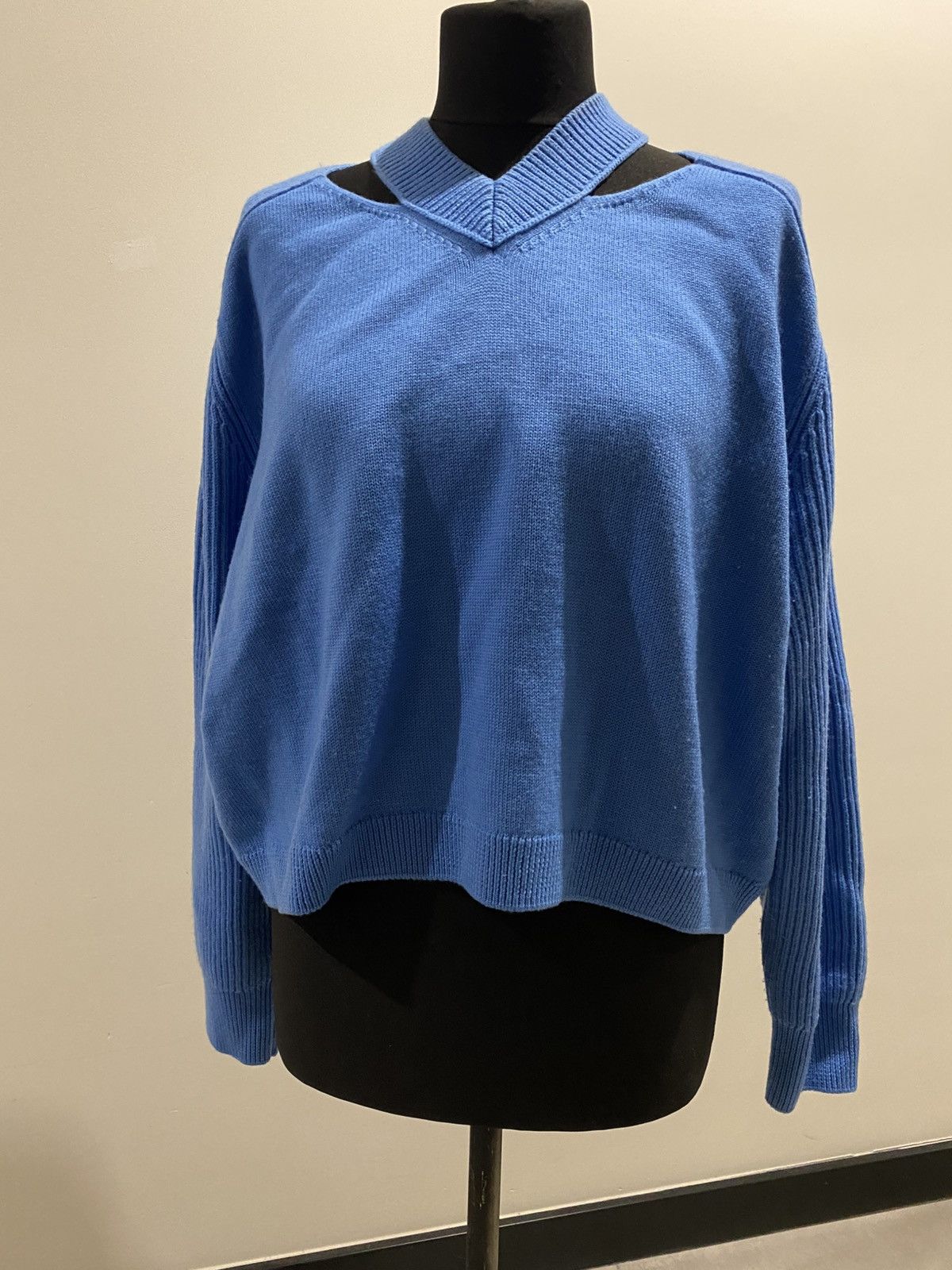 Cos COS 100% Wool Blue Sweater | Size L | Minimalist Design Size L / US 10 / IT 46 - 1 Thumbnail