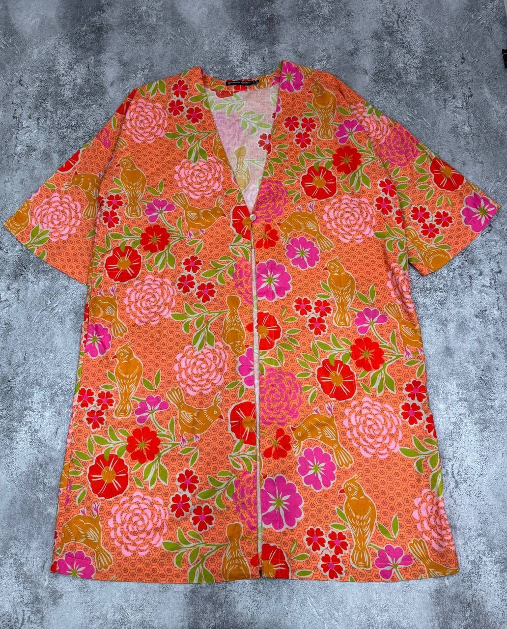 Gudrun Sjoden Gudrun Sjödén Women's Floral Pattern Tunic Orange Pink SizeM Size M / US 6-8 / IT 42-44 - 1 Thumbnail