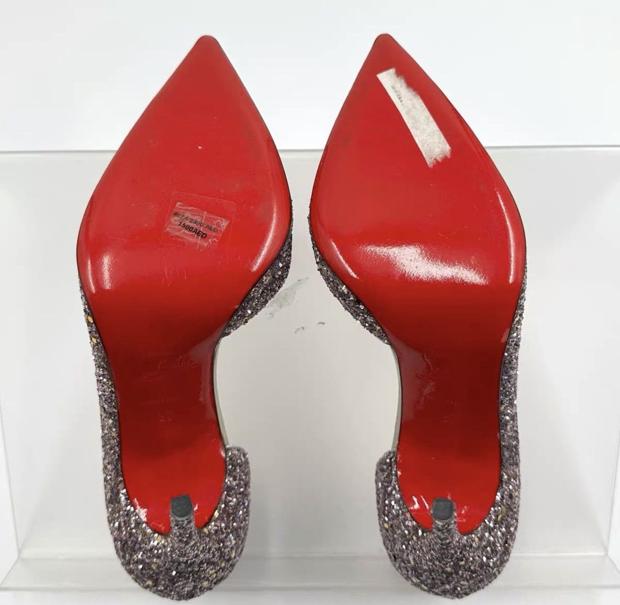 Christian Louboutin Christian Louboutin Sequined Red-Sole High Heels K12 Size US 7 / IT 37 - 4 Thumbnail