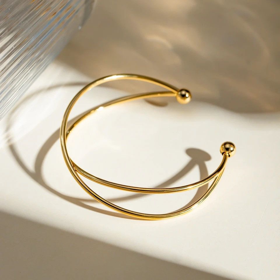 Jewelry × Vintage Simple Lines Cross Opening Open Bracelet Size ONE SIZE - 2 Thumbnail
