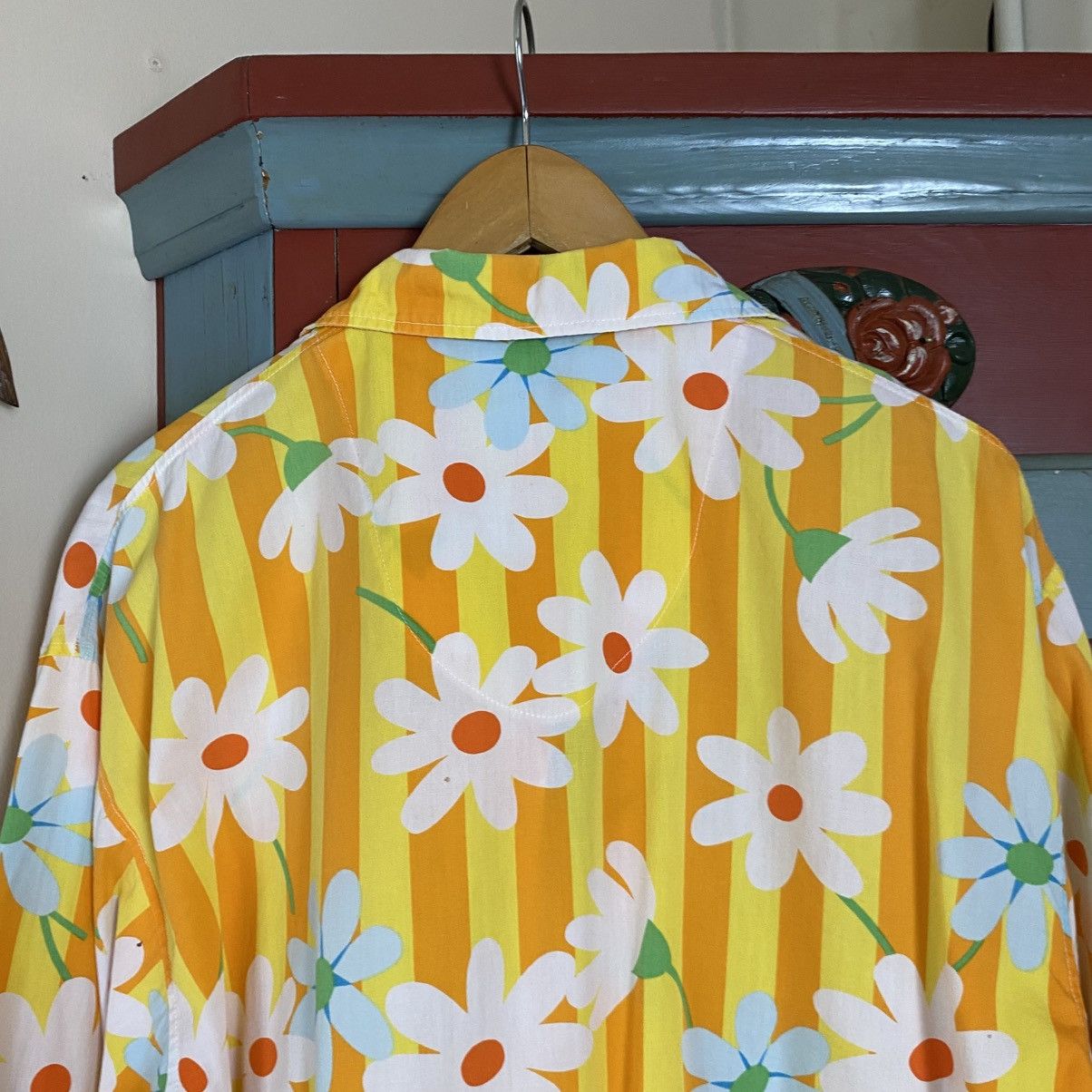 Enrico Coveri Enrico Coveri Yellow Daisy Stripe Pajama Shirt Size L / US 10 / IT 46 - 14 Thumbnail