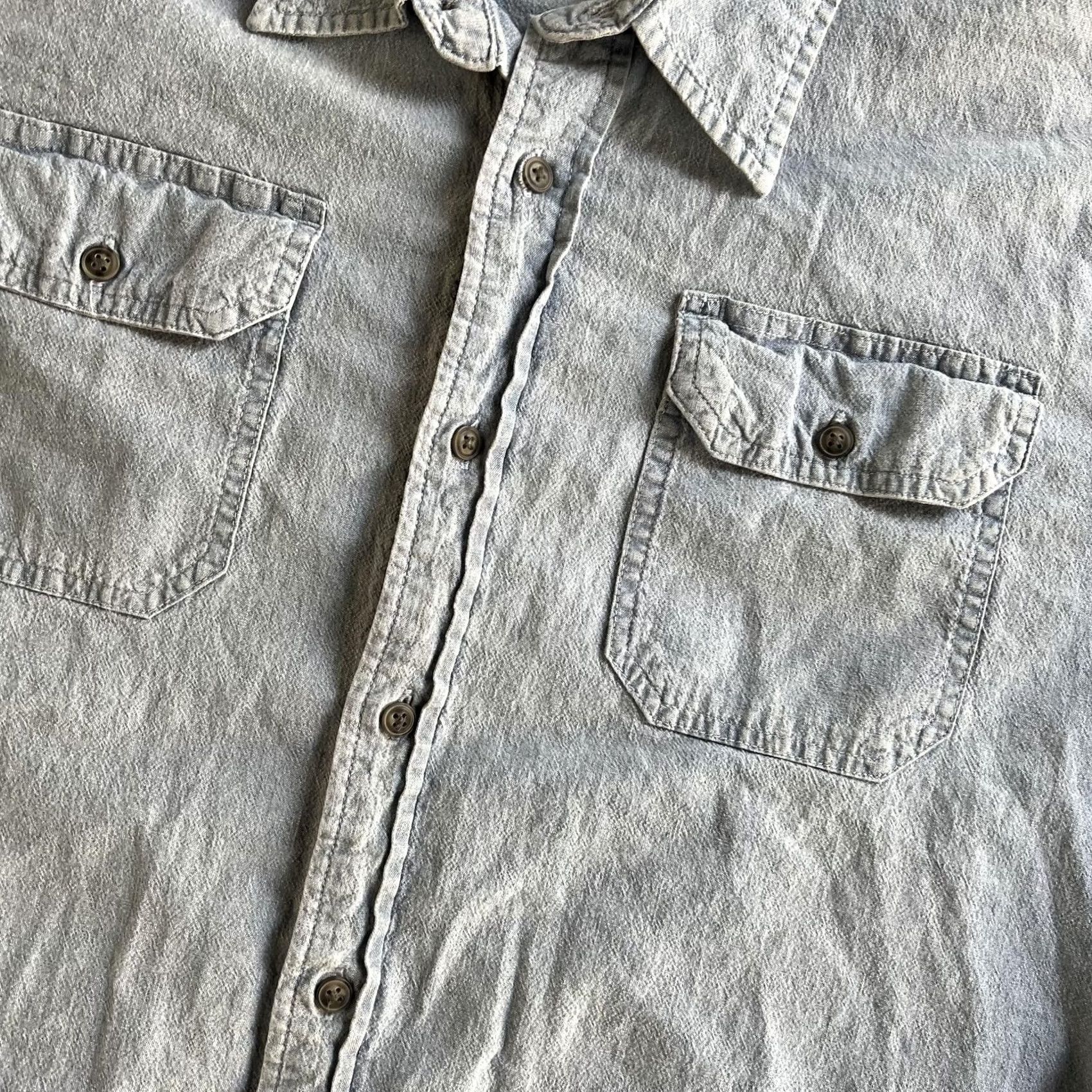 Wrangler Wrangler Shirt Mens XL Blue Denim Long Sleeve Button Up Comfort Flex Workwear Size US XL / EU 56 / 4 - 2 Thumbnail