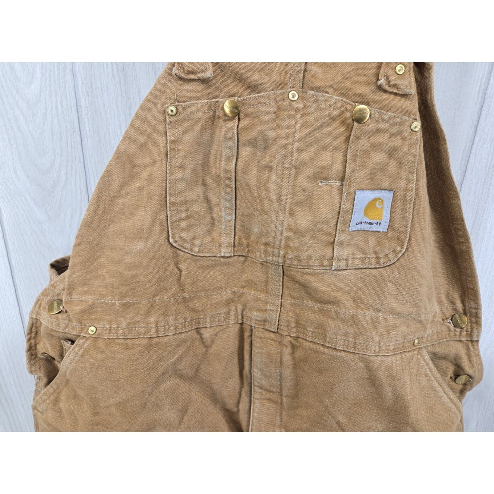 Carhartt VINTAGE Carhartt R02 Bib Overalls Mens Brown Duck Insulated Double Knee Work 44x30 Men Winter Size US 44 / EU 60 - 4 Thumbnail