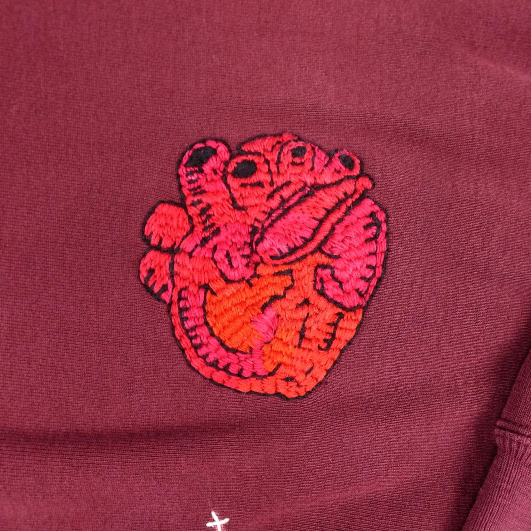 Champion VINTAGE Champion Reverse Weave Sweatshirt Mens XL Red Embroidered Heart Upcycle Size US XL / EU 56 / 4 - 4 Thumbnail