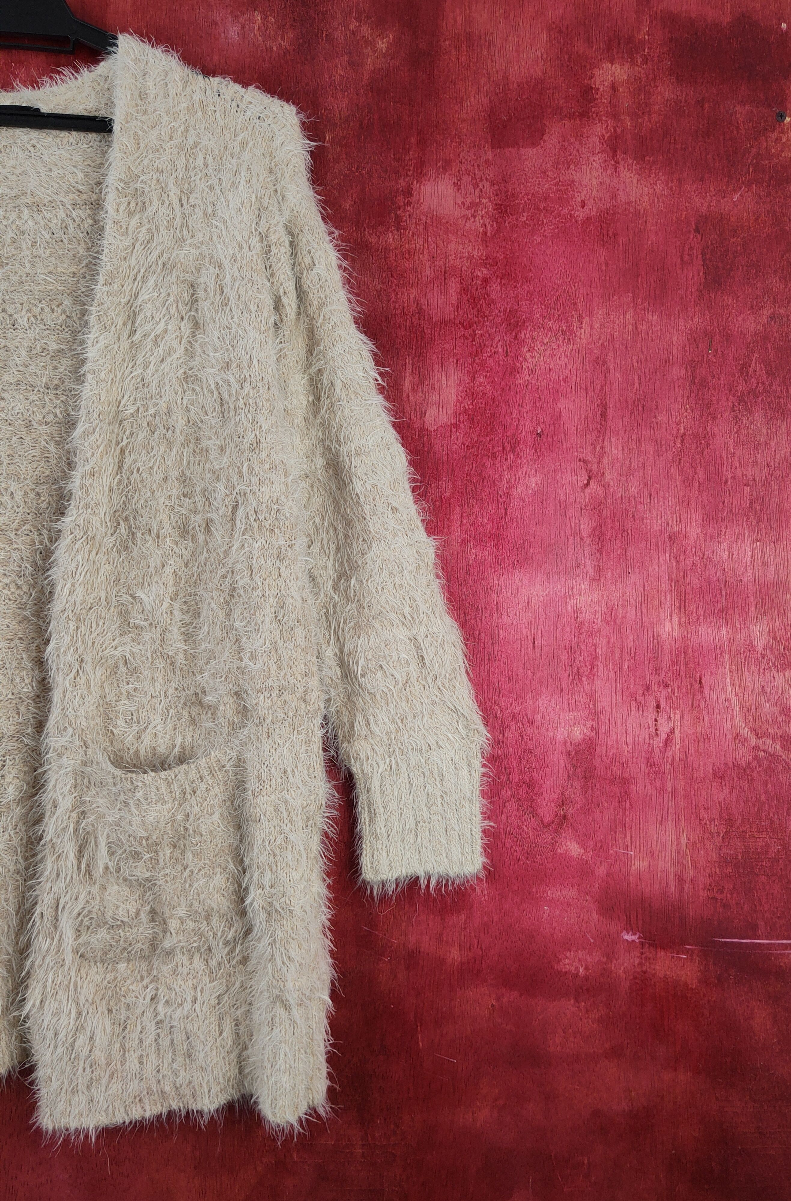 Homespun Knitwear Urban Research Beige Shag Shaggy Fur Mohair Knitwear #S2039 Size L / US 10 / IT 46 - 5 Thumbnail