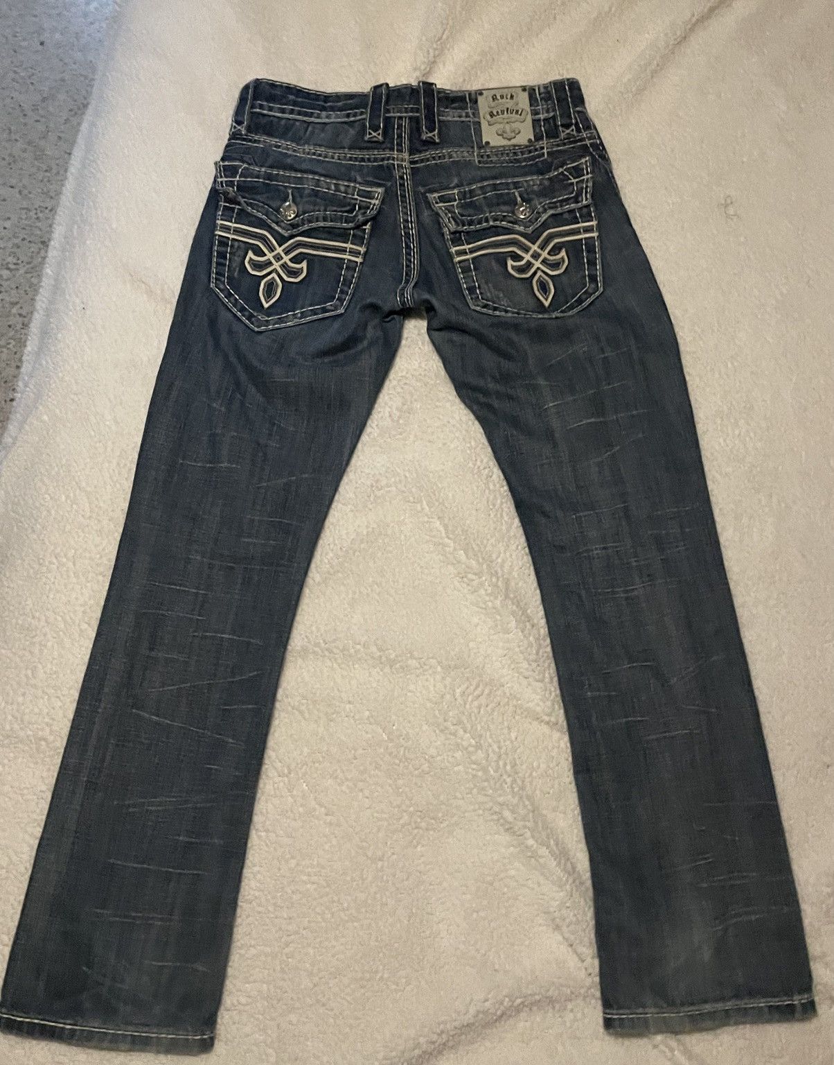 Rock Revival Blue Jeans Embroidered Back Pocket Vintage