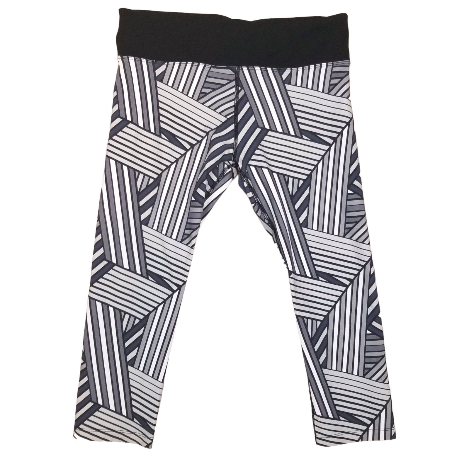 Other Lorna Jane Abstract Crop Leggings Gray Sz Large Size 34" / US 12 / IT 48 - 1 Thumbnail