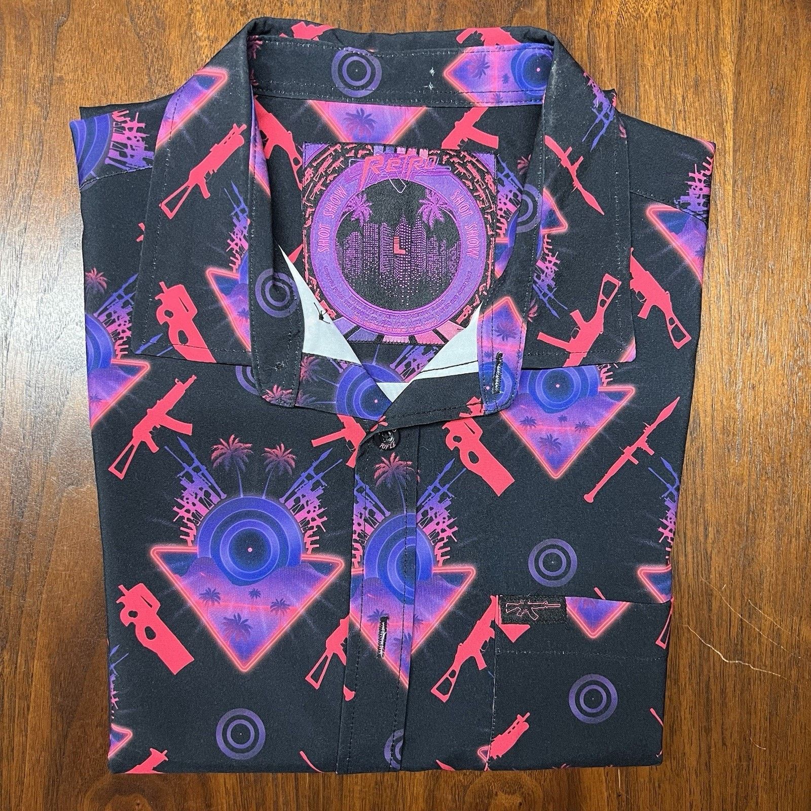 Other Retro Rifle Shot Show Vice City Shirt Black Button Up Polo Size US L / EU 52-54 / 3 - 1 Thumbnail