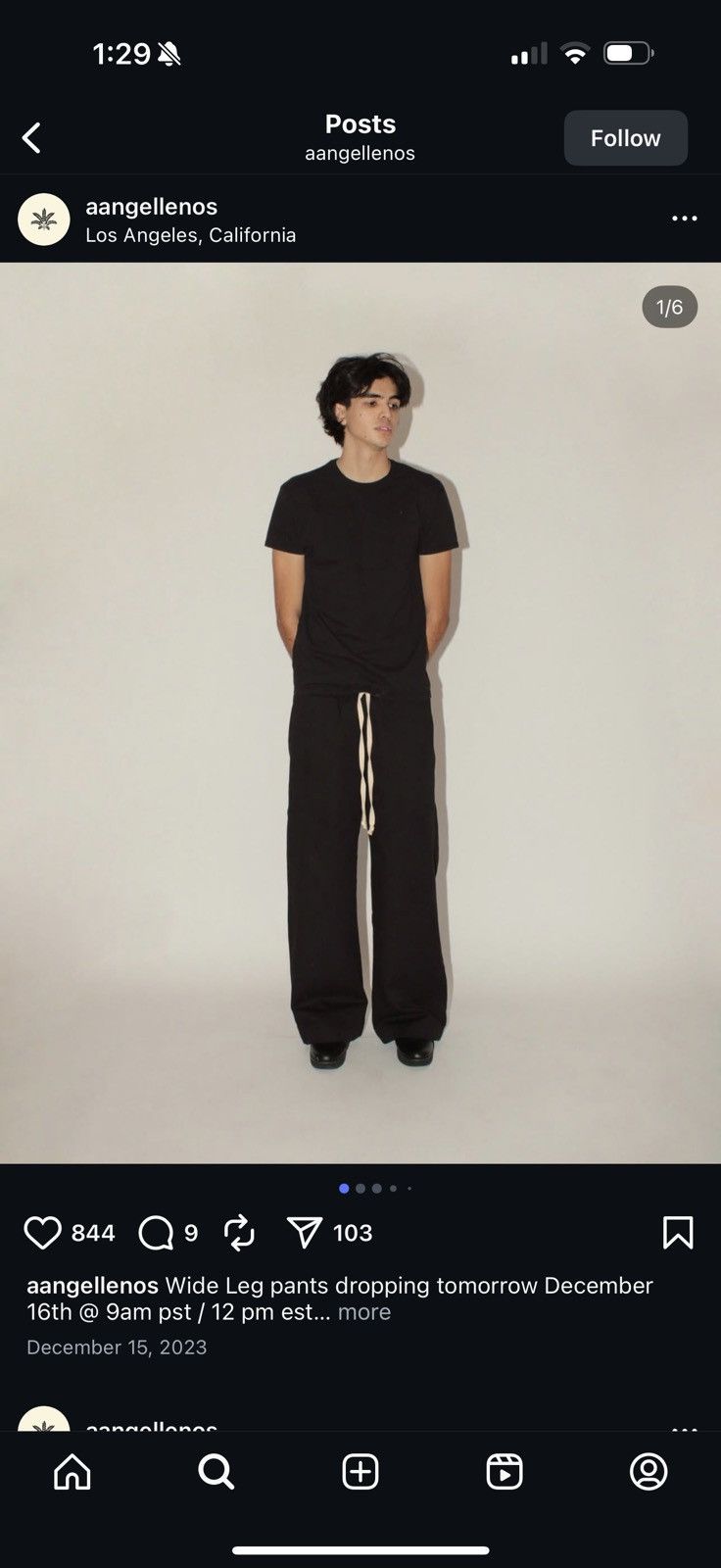Other aangellenos black wide leg pants Size US 32 / EU 48 - 5 Thumbnail