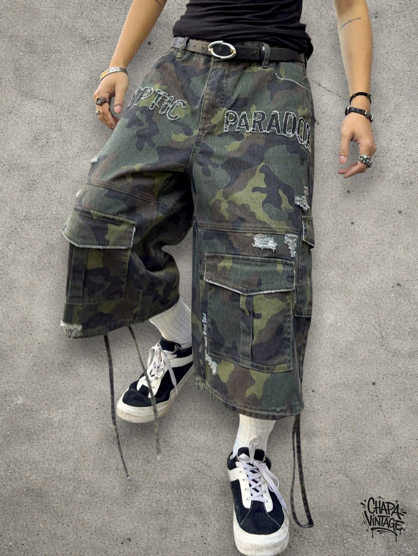 Japanese Brand Cargo camo loose shorts Size US 32 / EU 48 - 4 Thumbnail