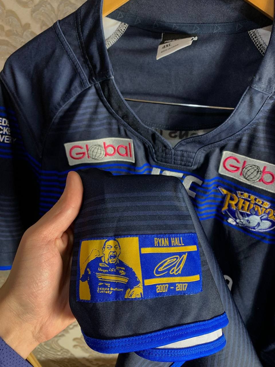 Canterbury of New Zealand VINTAGE LEEDS RHINOS RYAN HALL ENGLAND RUGBY JERSRY RETRO Size US XXL / EU 58 / 5 - 5 Thumbnail