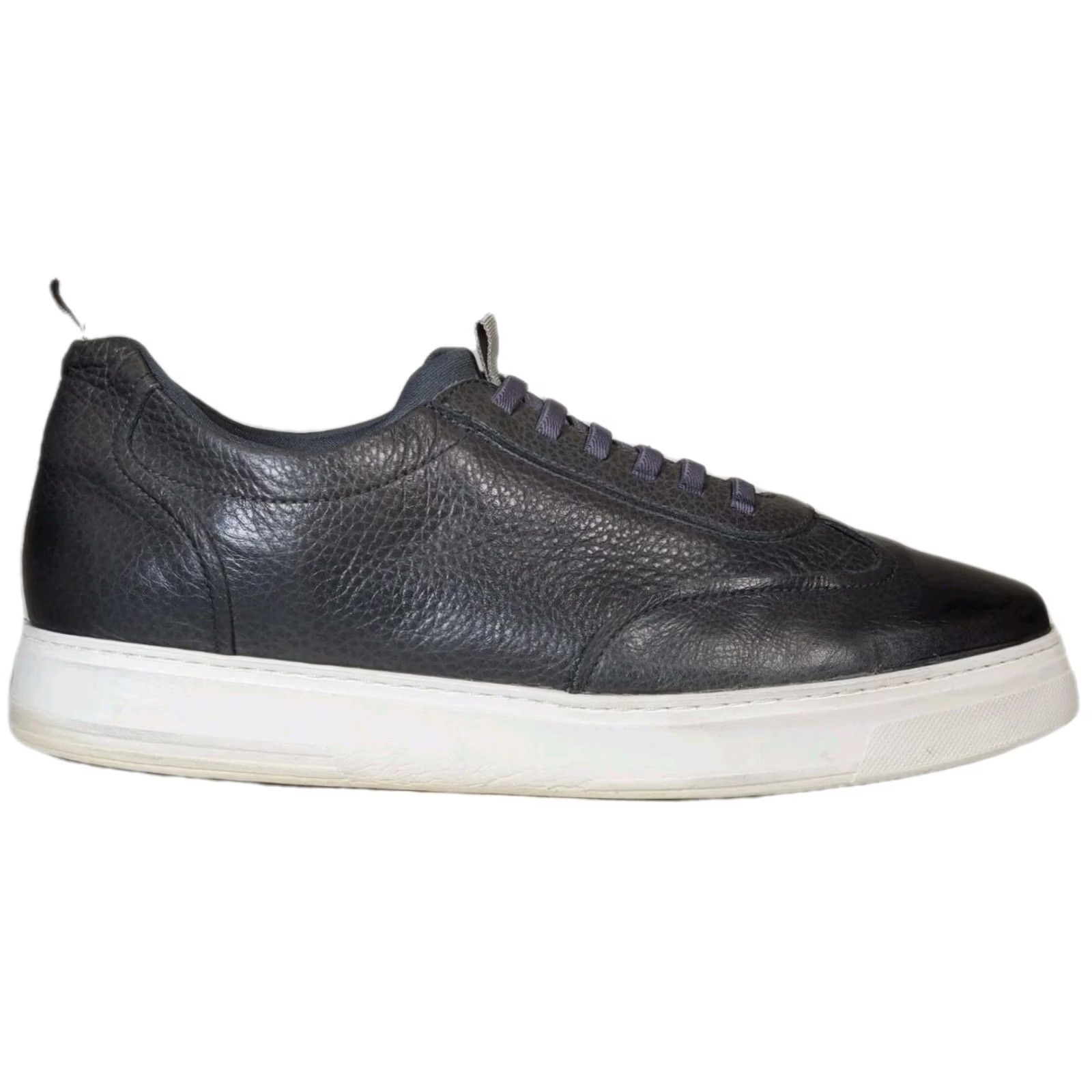 Vintage Martin Dingman David Mens Graphite Pebbled Leather Casual Sneakers Black Lace-Up Size US 12 / EU 45 - 2 Thumbnail