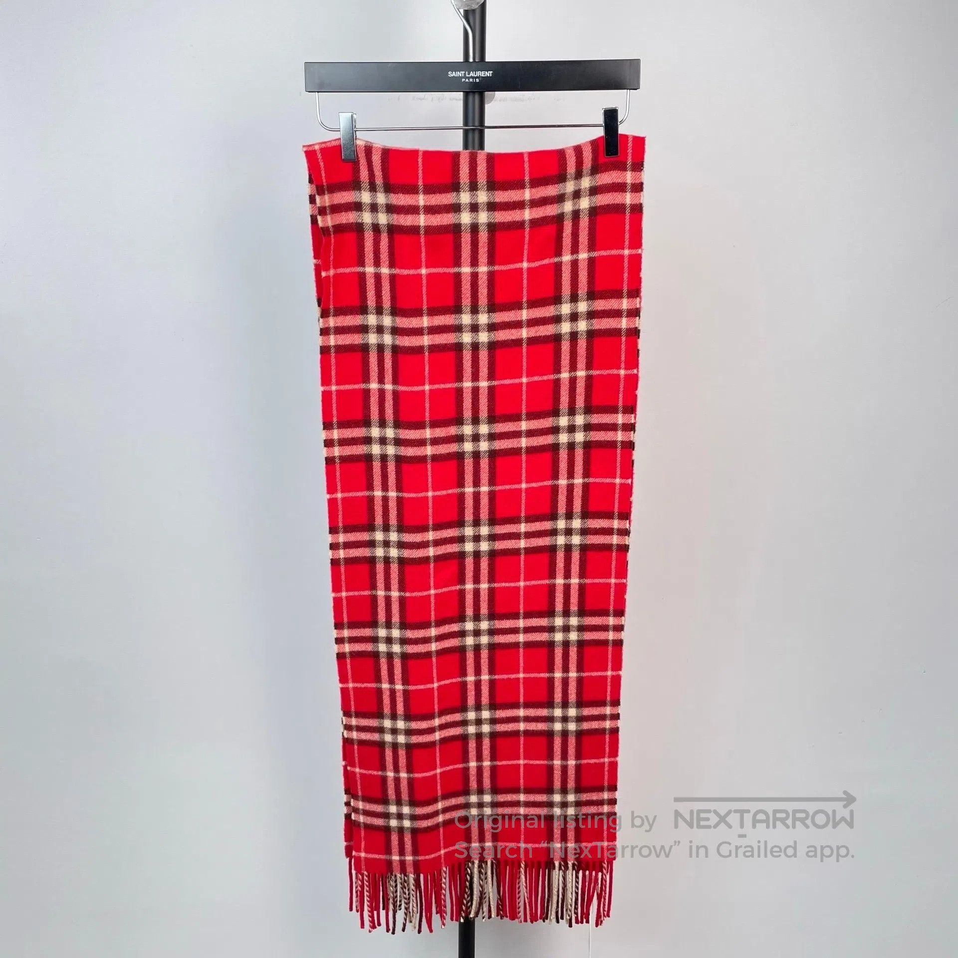 Burberry Burberry Red cashmere classic checkered rainbow scarf| Size ONE SIZE - 2 Thumbnail
