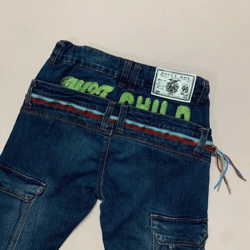 Japanese Brand 💥 RARE 💥 VINTAGE SAUCY BOT JEANS DOUBLE WAIST EMBROIDERY Size US 27 - 9 Thumbnail