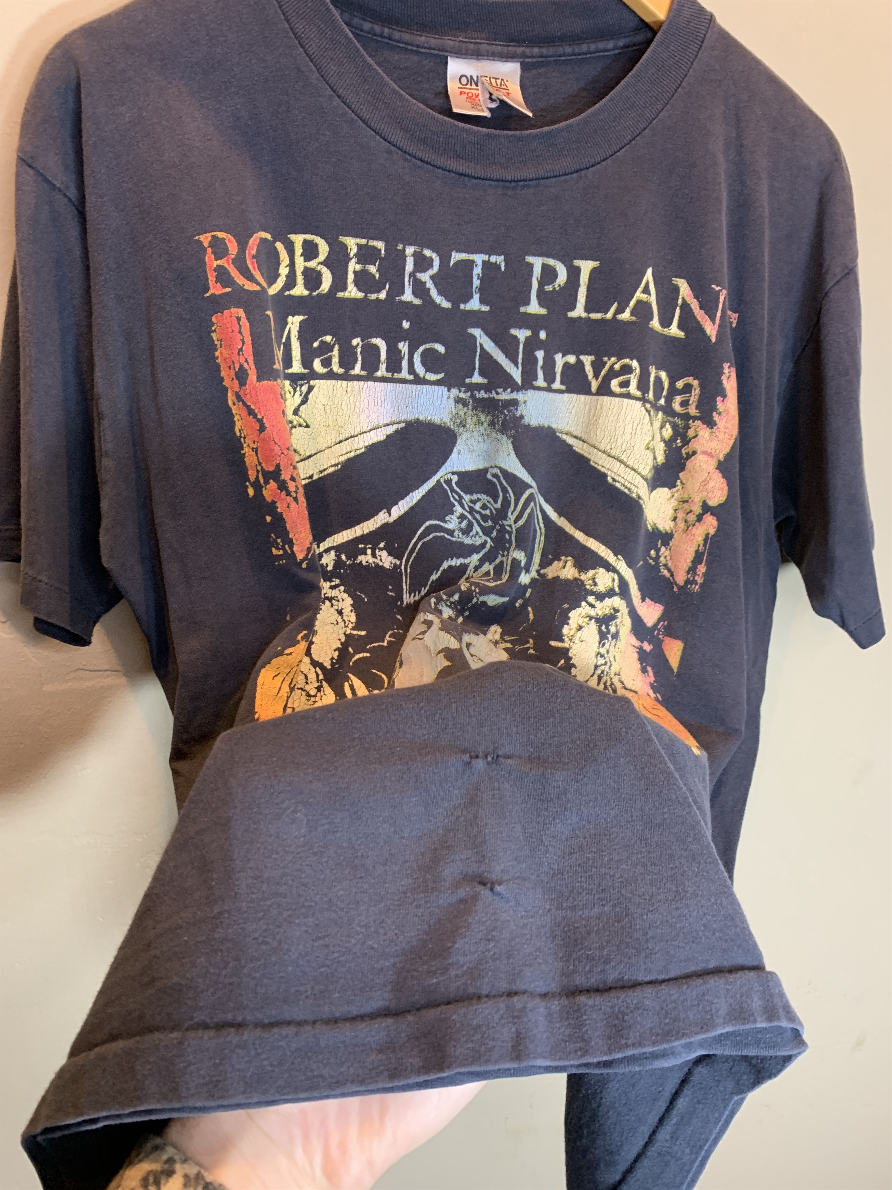 Band Tees RARE* Vintage 1990 Robert Plant Manic Nirvana Zeppelin Shirt Size US XL / EU 56 / 4 - 5 Thumbnail