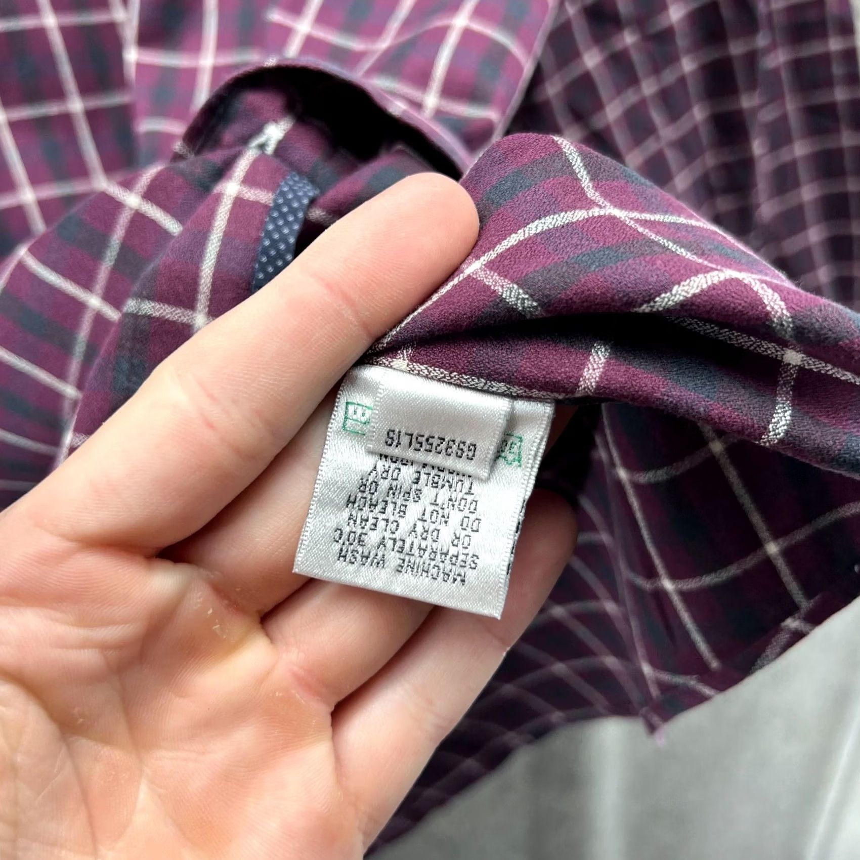 BUGATCHI VINTAGE Bugatchi Shirt XL Purple Button-Down Glen Check Shaped Fit Mens Button-Up Size US XL / EU 56 / 4 - 5 Thumbnail