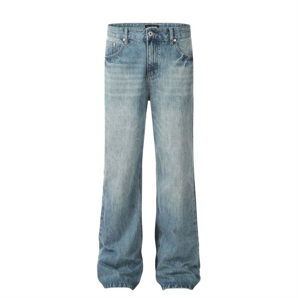 Japanese Brand × Jean Street men's loose casual distressed straight washed jeans Size US 32 / EU 48 - 1 Thumbnail