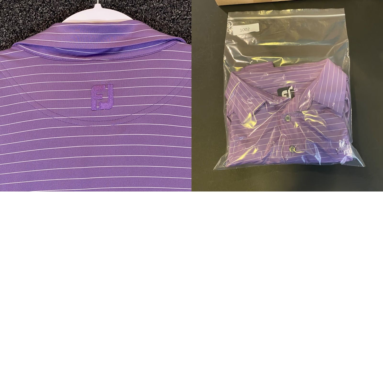 Footjoy FootJoy Polo Mens XL Purple Striped Performance Golf Shirt S/S The Rookery DE Mens XL Purple Striped Polo Golf Shirt Size US XL / EU 56 / 4 - 8 Thumbnail