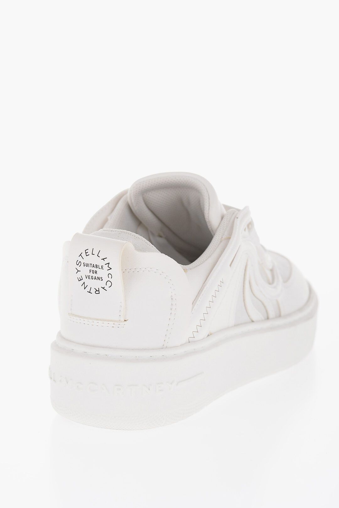 Stella McCartney og1mm0824 Leather Wave Low-Top Sneakers in White Size US 7 / IT 37 - 3 Thumbnail