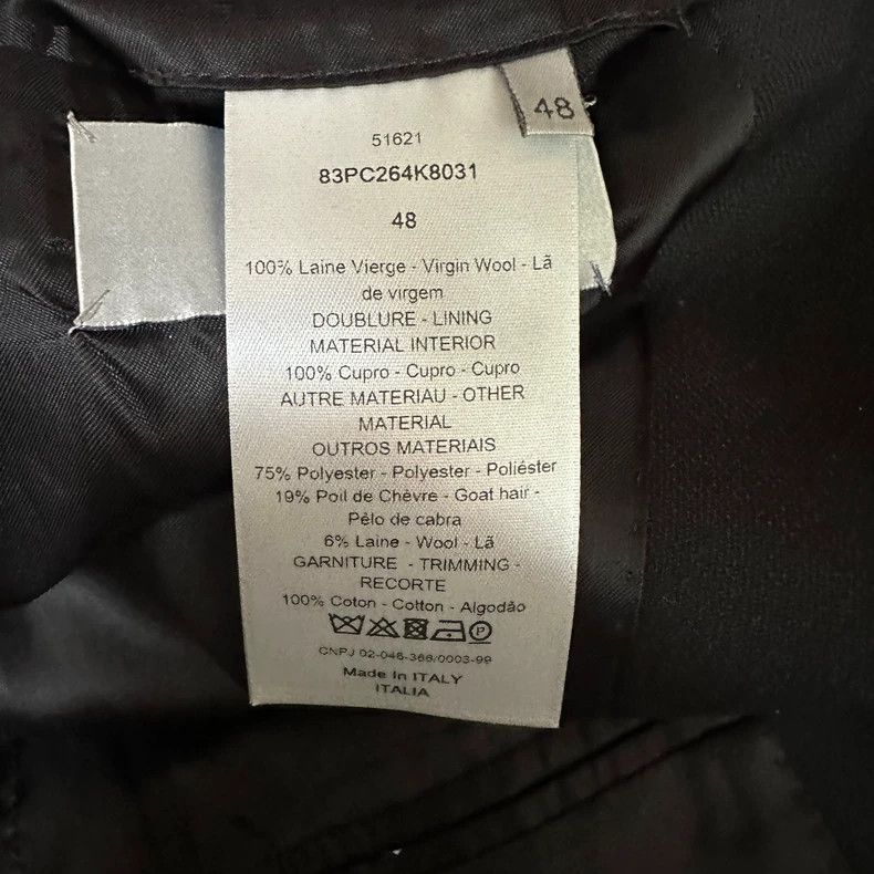 Dior Dior 18fw slogan white line stitching wool suit 2501-Nexta Size 48R - 6 Thumbnail