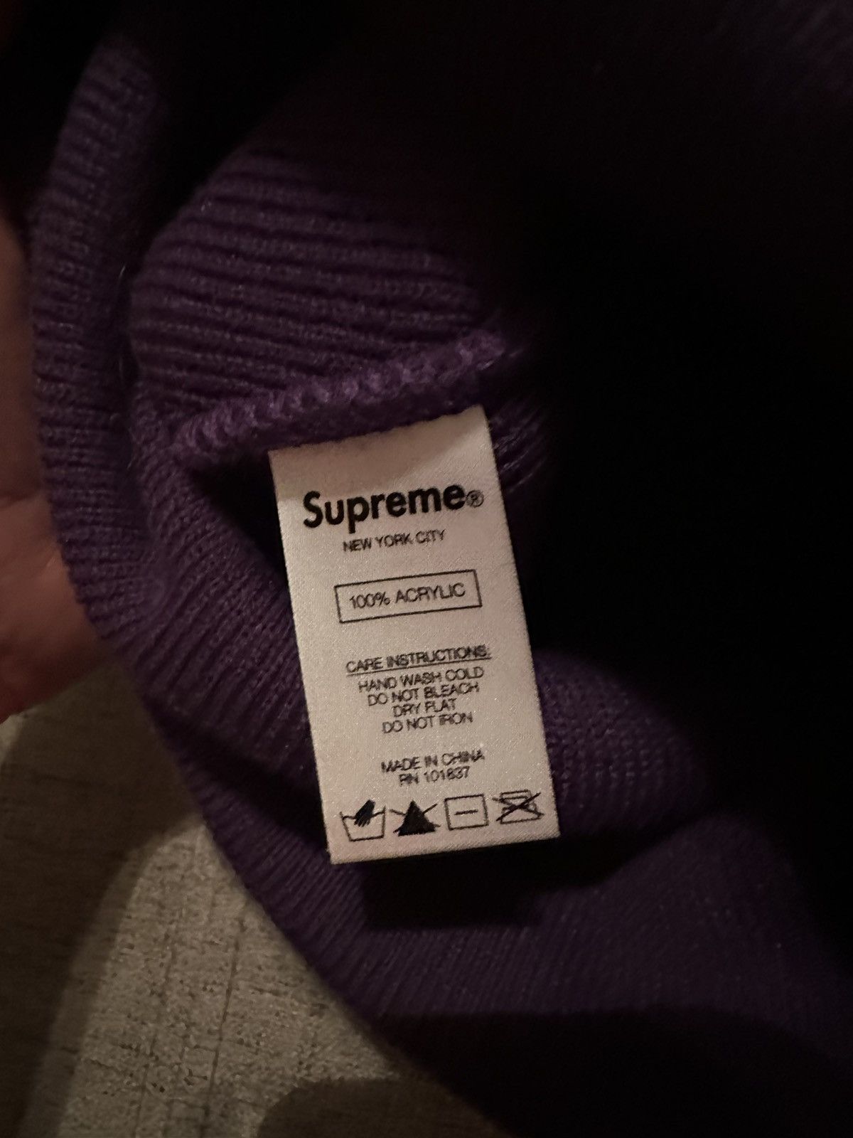 Purple Supreme Motion Logo beanie