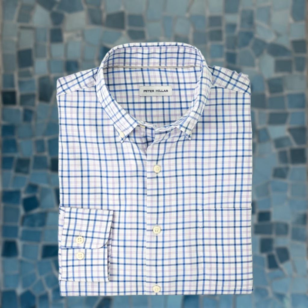 Peter Millar Peter Millar Crown Sport Shirt Men XL Noland Performance Windowpane Preppy Size US XL / EU 56 / 4 - 1 Thumbnail