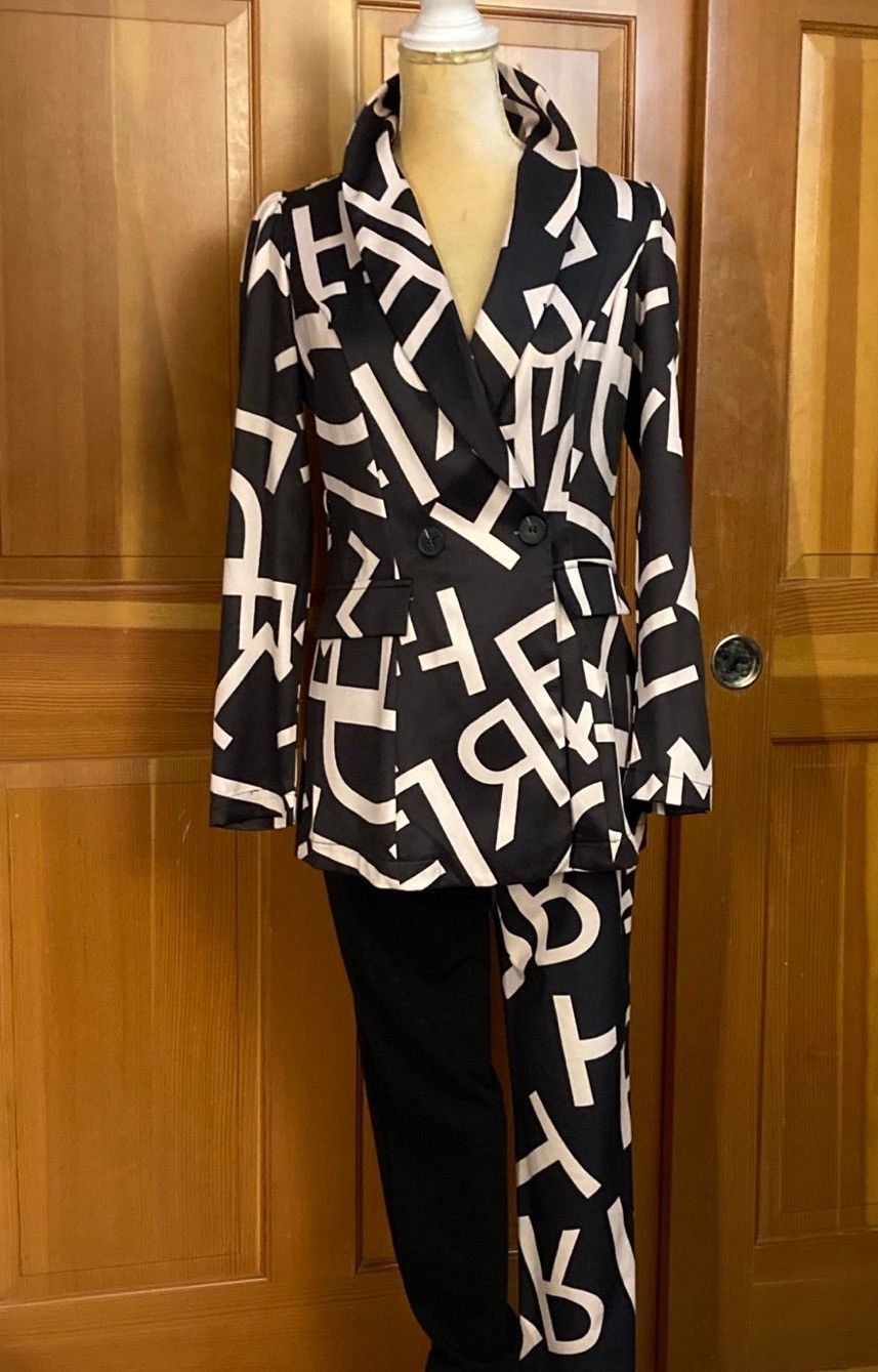 Designer × Other New, Women’s Lavishly Paris Letter Print Pantsuit. Size M / US 6-8 / IT 42-44 - 2 Thumbnail