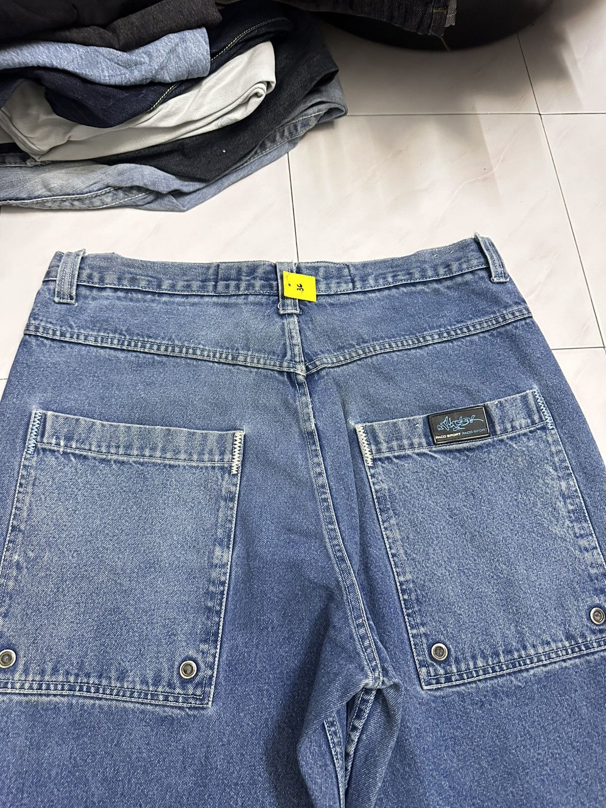 JNCO Distressed Paco Painted Embroidered Baggy Jeans Y2K Jnco Size US 36 / EU 52 - 13 Thumbnail