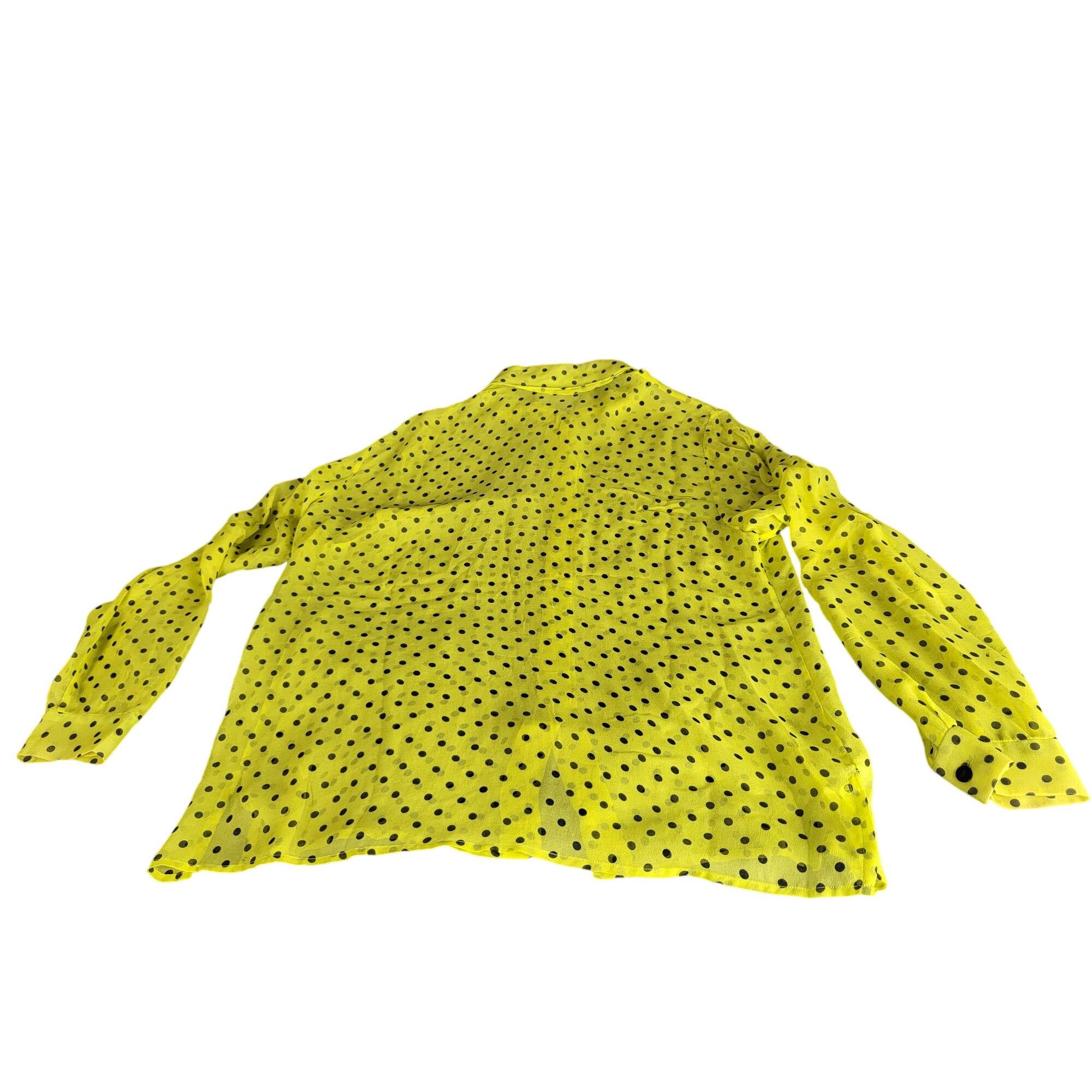 MAGGY LONDON Maggy London Polkadot Silk Blouses Women Sz 14 Yellow Black Size XL / US 12-14 / IT 48-50 - 7 Thumbnail