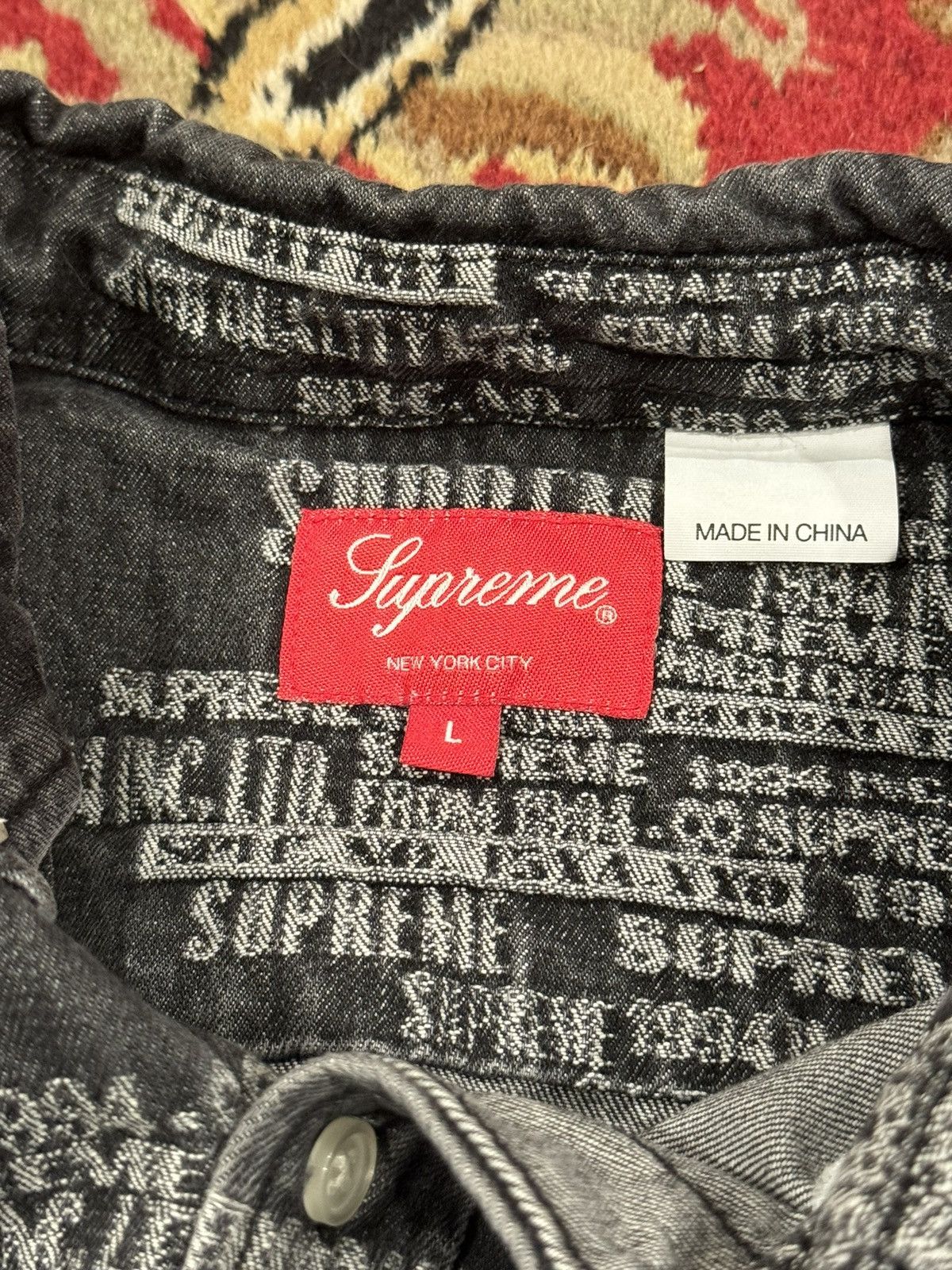 Supreme Supreme Trademark Jacquard Denim Shirt Size US L / EU 52-54 / 3 - 3 Thumbnail