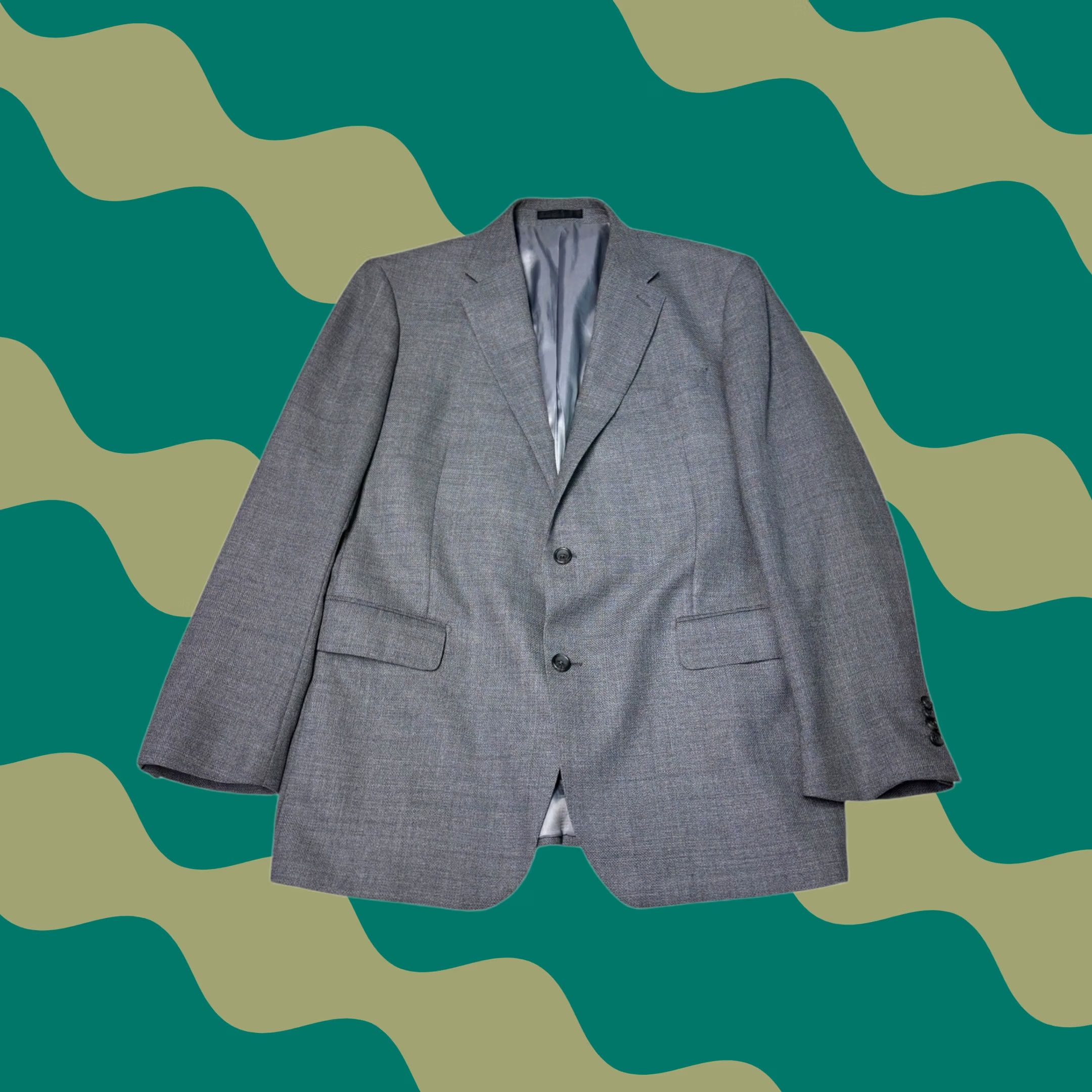 Vintage Paul Betenly Men's Grey Wool Blend Suit Jacket Blazer Size 44R Size 44R - 1 Thumbnail