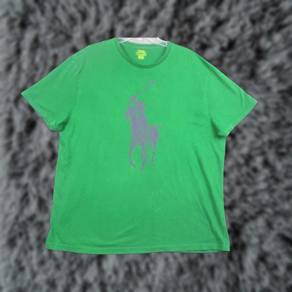 Polo Ralph Lauren VINTAGE Polo Ralph Lauren Shirt Mens XL Green Classic Fit Big Pony Graphic Tee Size US XL / EU 56 / 4 - 1 Thumbnail
