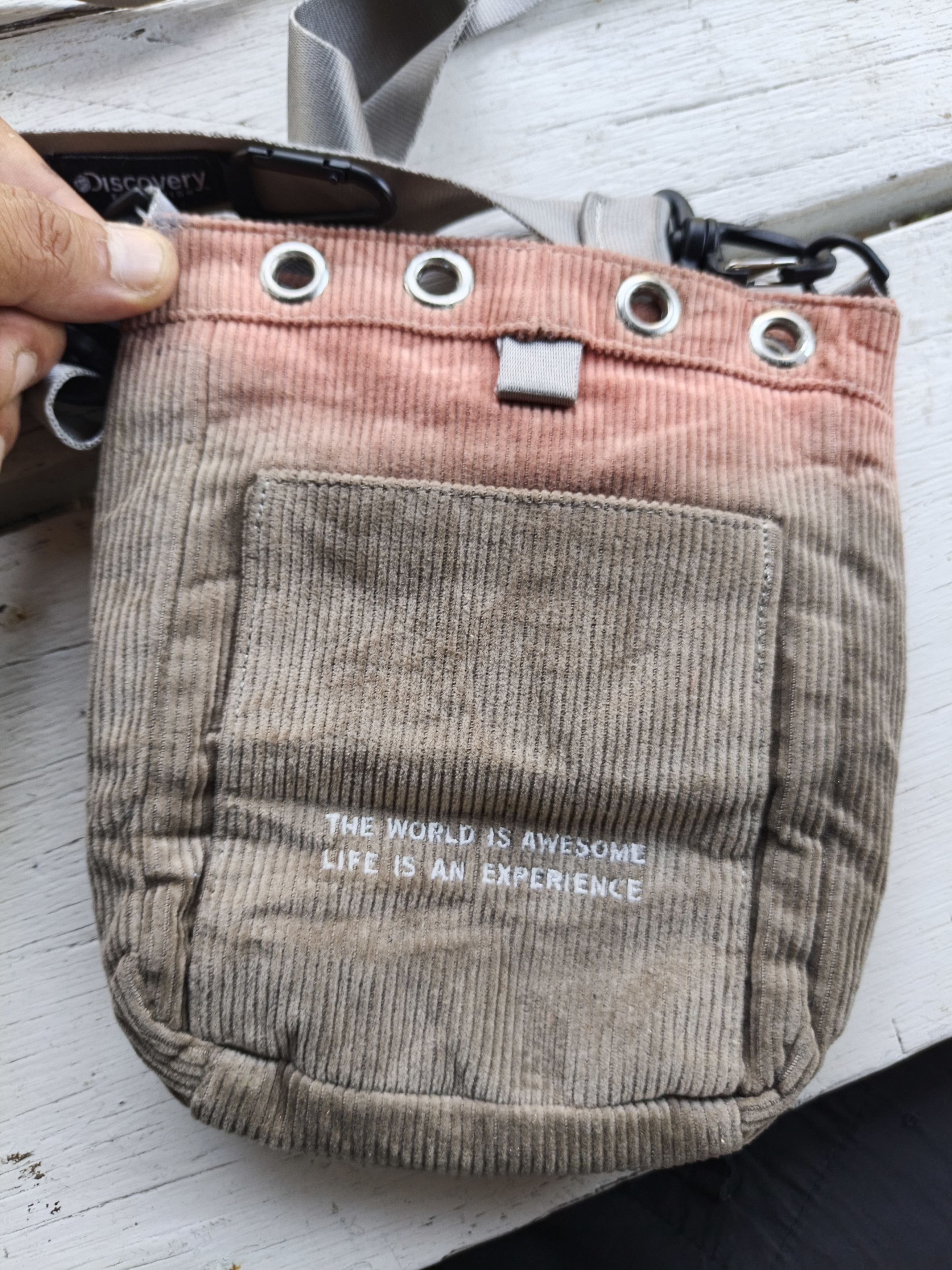 Japanese Brand Discovery Expedition Corduroy Dual Tone Sling Bag Size ONE SIZE - 5 Thumbnail