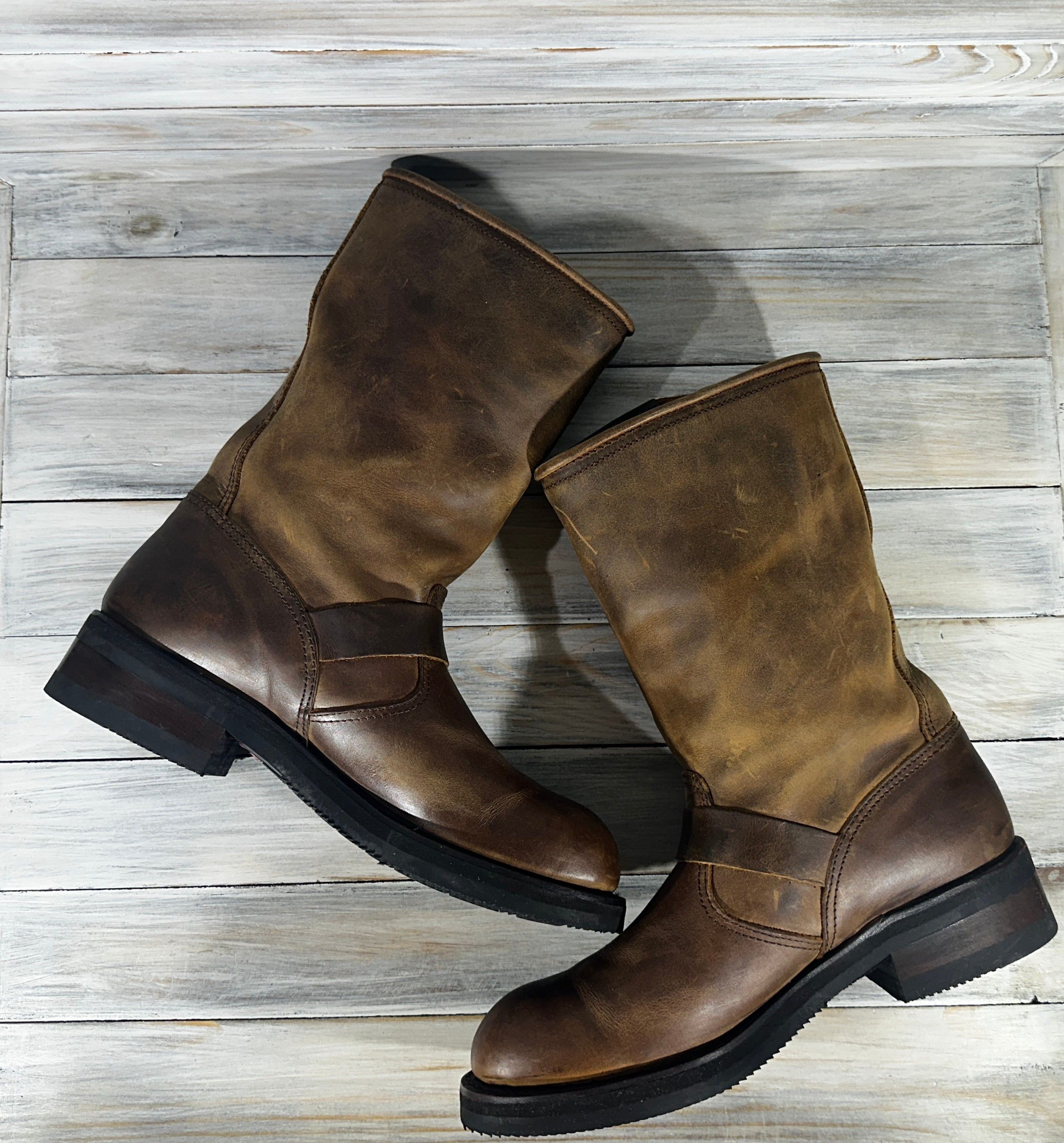 Leather × Sendra Sendra Boat Cowboy Leather Boots Western Biker Motorcycle Size US 8.5 / IT 38.5 - 9 Thumbnail
