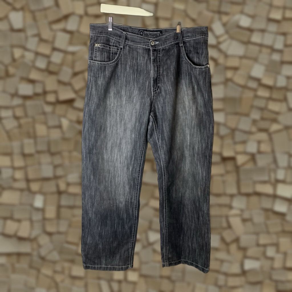 VINTAGE Southpole Baggy Jeans Black Fade 90s Skater Mens Size 36X31