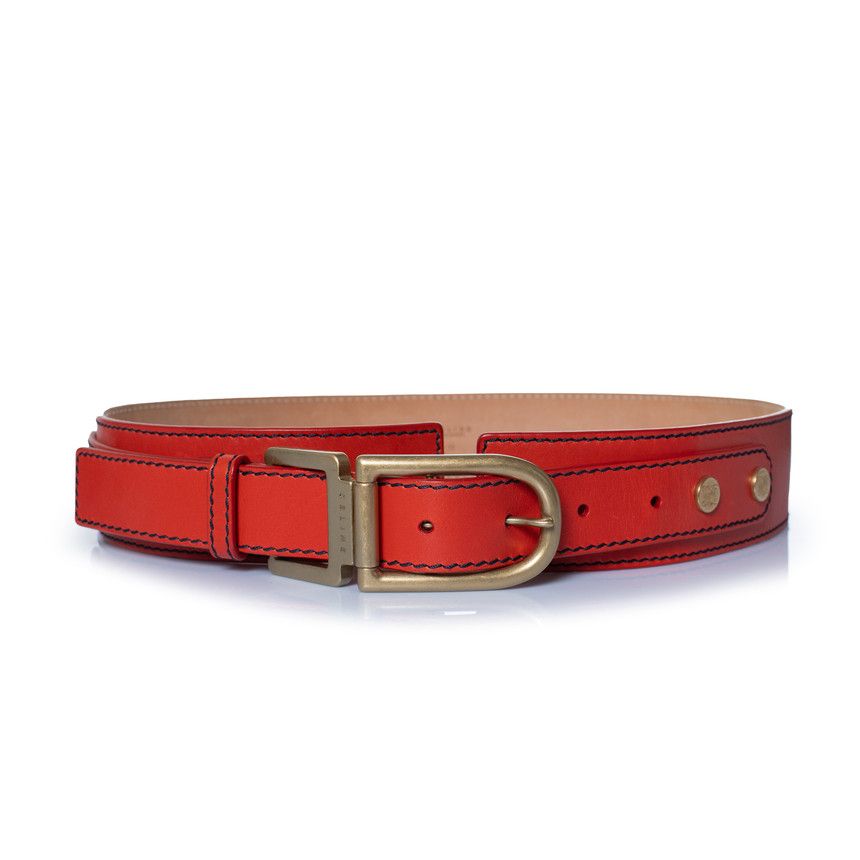 Celine Celine, red leather waist belt Size ONE SIZE - 1 Thumbnail