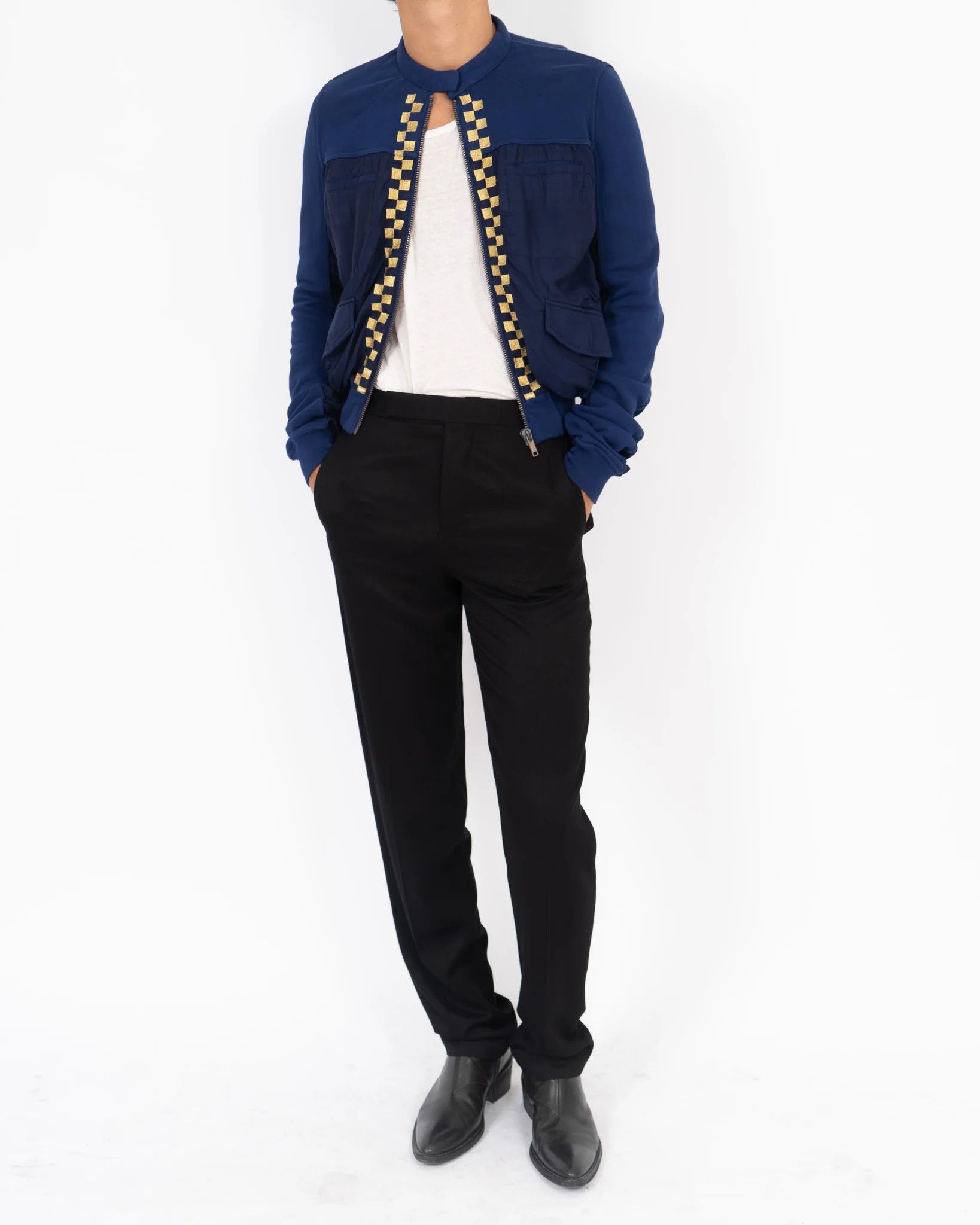 Haider Ackermann FW19 Blue Checkered Embroidery Bomber Size US XS / EU 42 / 0 - 2 Thumbnail