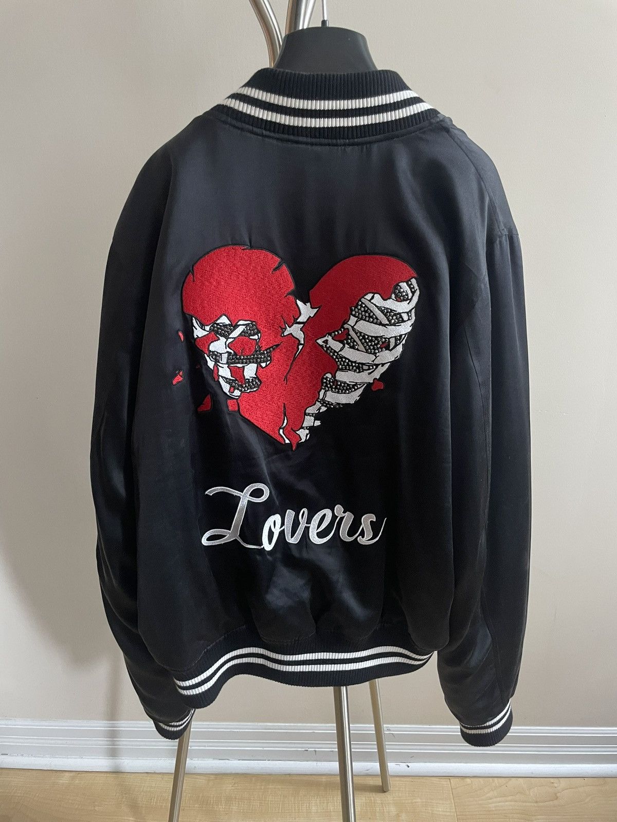 Image of Amiri Baseball Jacket / Lovers in Black, Men's (Size XL)