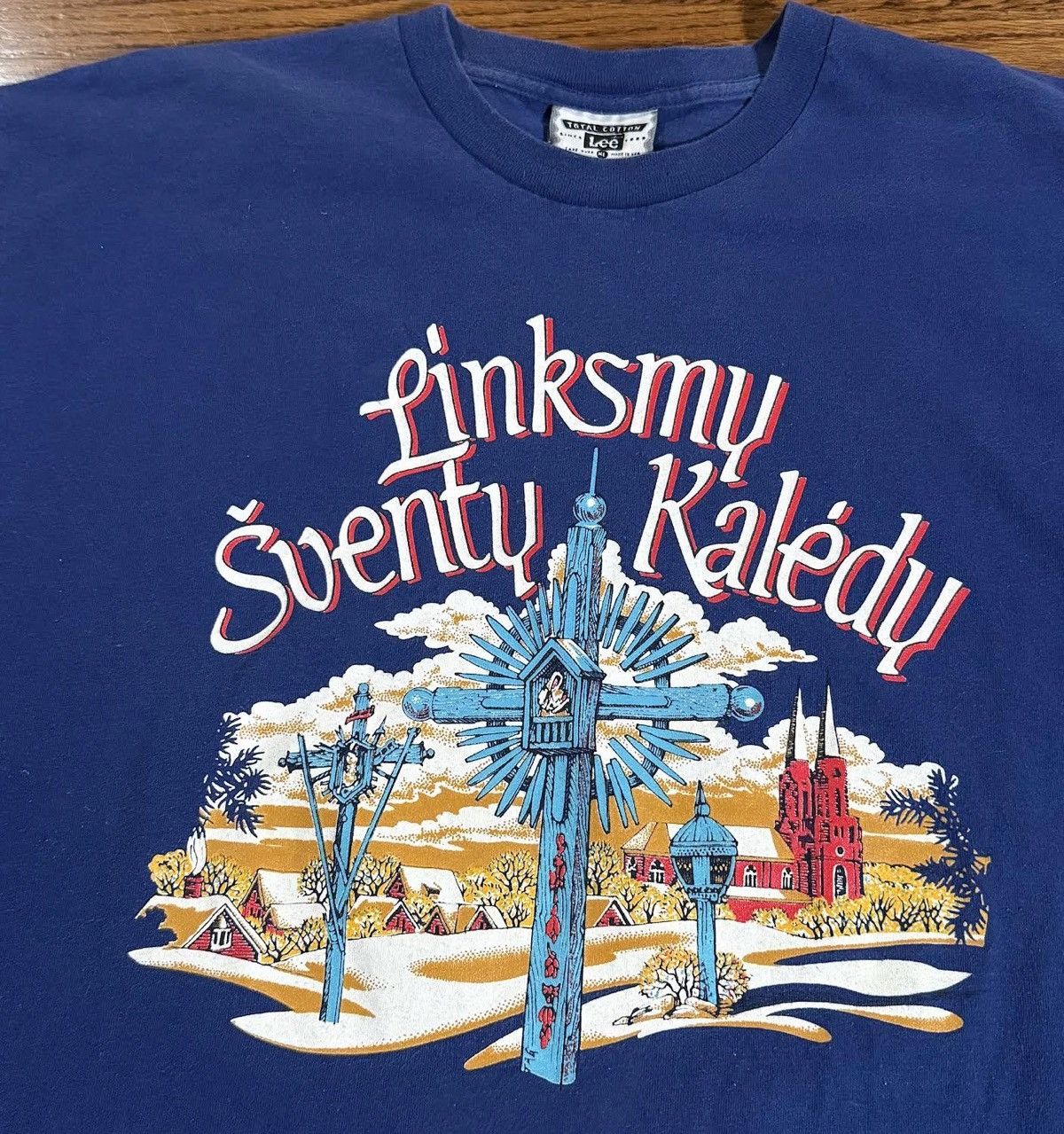 Lee Vintage Linksmų šventų Kalėdų T Shirt (Size XL) Size US XL / EU 56 / 4 - 2 Thumbnail