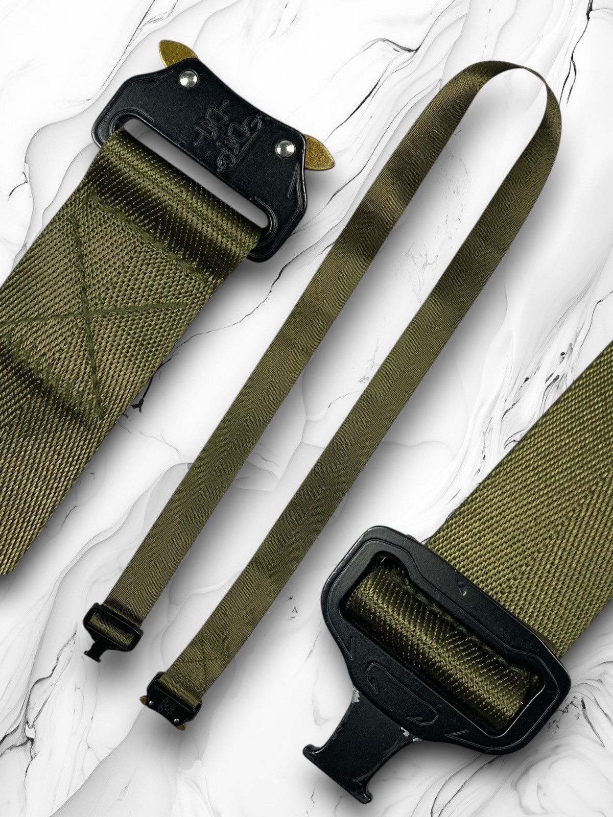 Other Military Tactical Outdoor Hiking Olive Nylon Universal Belt Size ONE SIZE - 1 Thumbnail