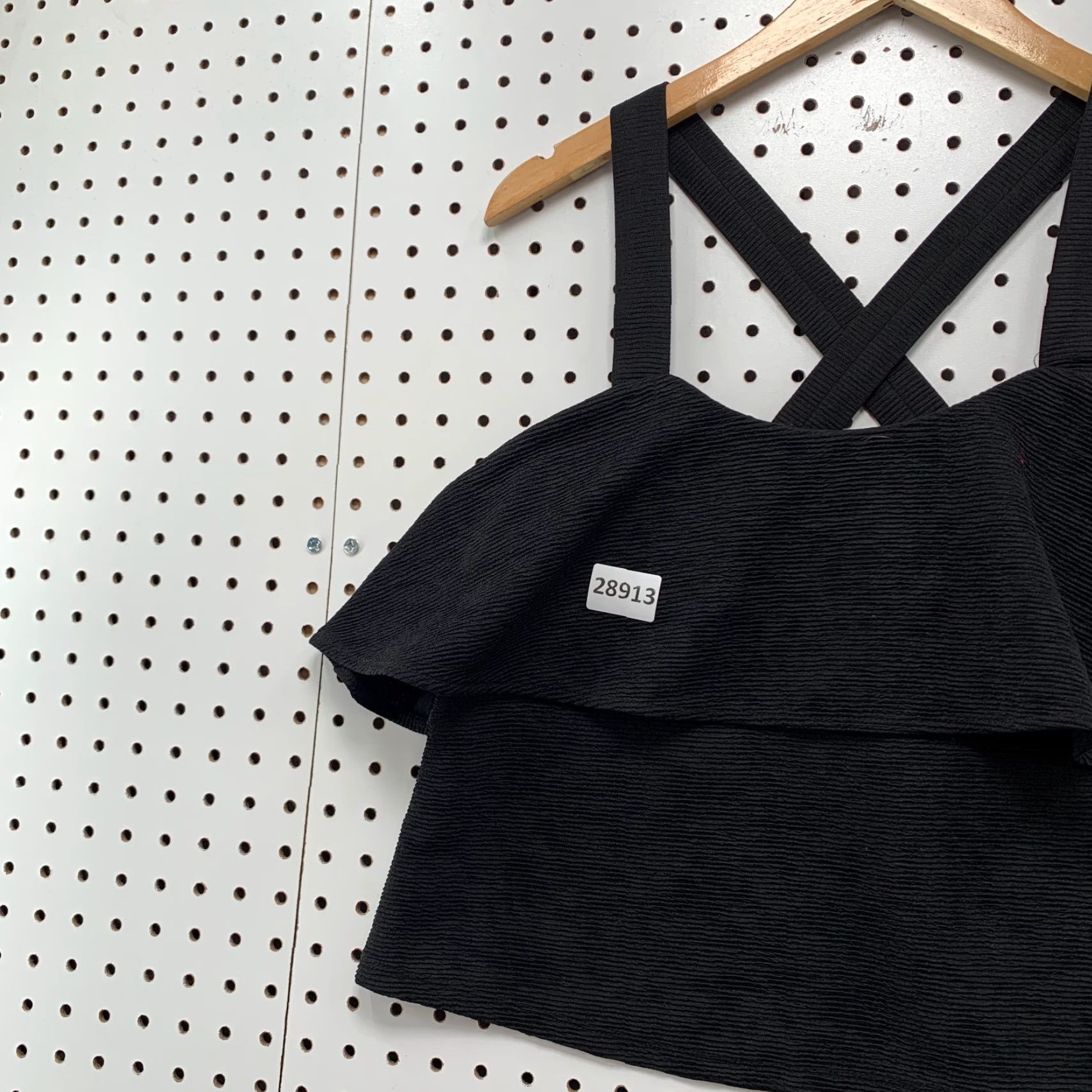 Madewell Madewell Tank Top Womens Small Black Tiered Ruffle Textured Ribbed 18X13 Size S / US 4 / IT 40 - 2 Thumbnail