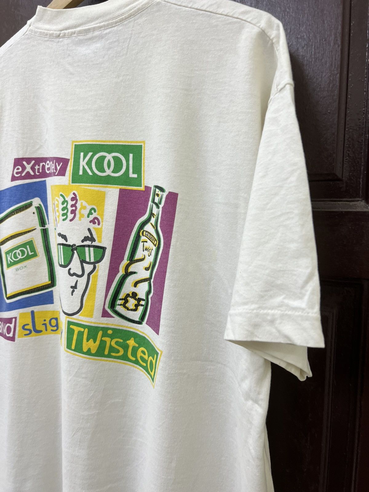 Fruit Of The Loom Vintage 90s Thrashed Faded Mardi Grass Kool Box Cigarettes Size US XL / EU 56 / 4 - 3 Thumbnail
