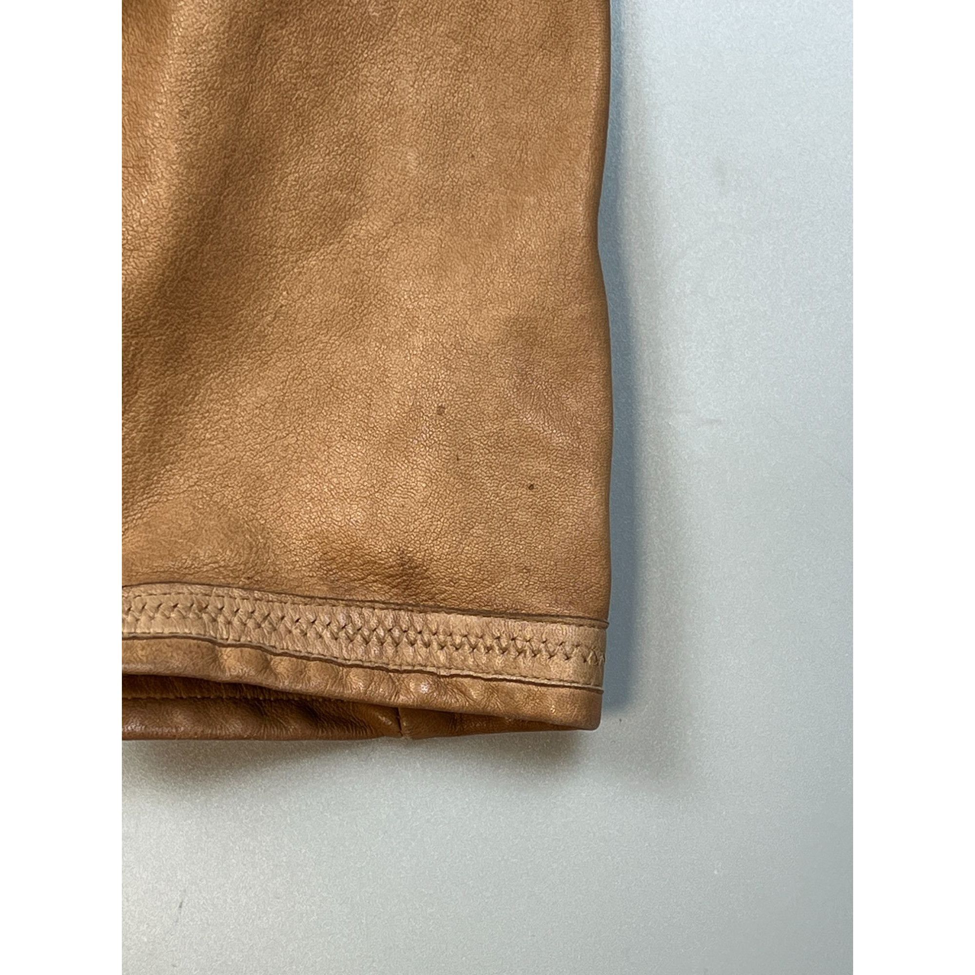 Emporio Armani Emporio Armani Shortened Collarless Leather Jacket (Y0685) Size M / US 6-8 / IT 42-44 - 3 Thumbnail