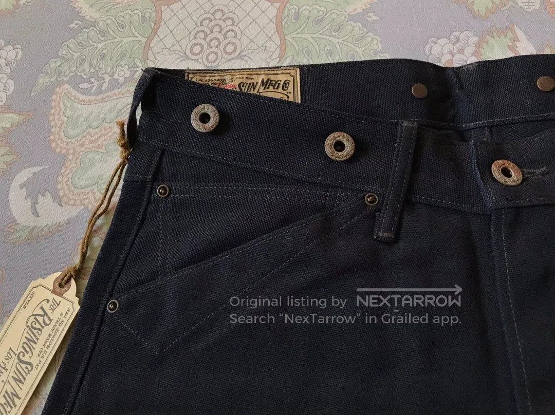 Rising Sun & Co. Rising Sun Blacksmith Navy Canvas Work Pants. Size US 29 - 5 Thumbnail