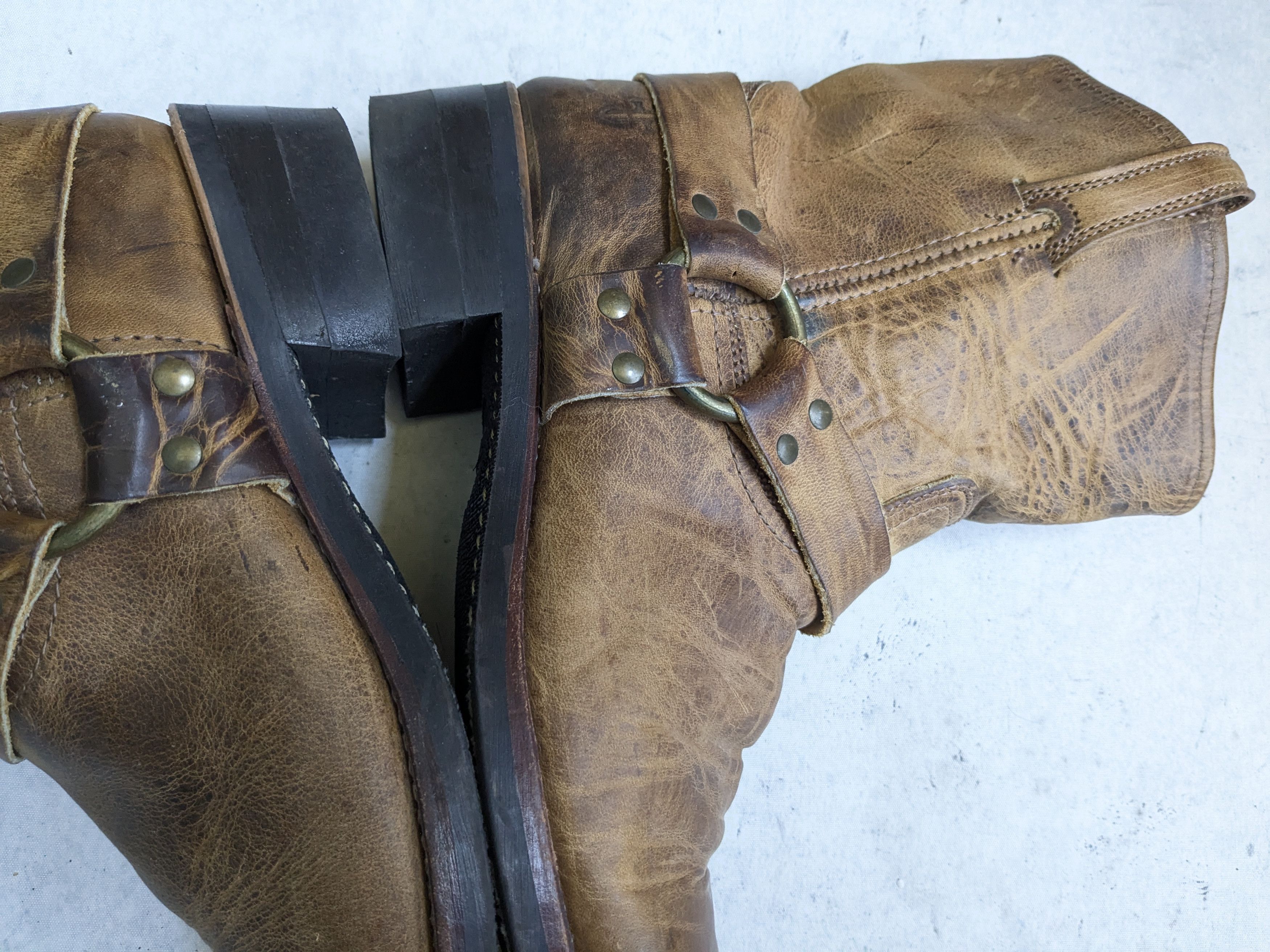 Frye Frye Harness Boots Brown 10 M Leather Buckle Straps Size US 10 / EU 43 - 11 Thumbnail