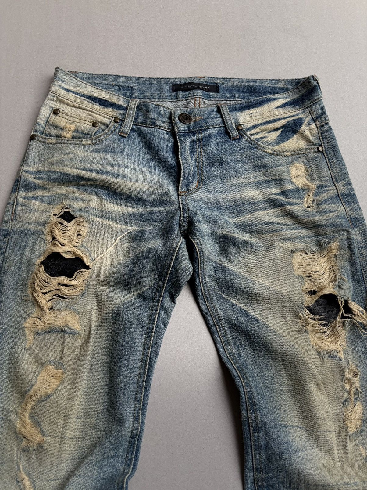 Japanese Brand Lolita phyton distressed jeans Size US 33 - 2 Thumbnail