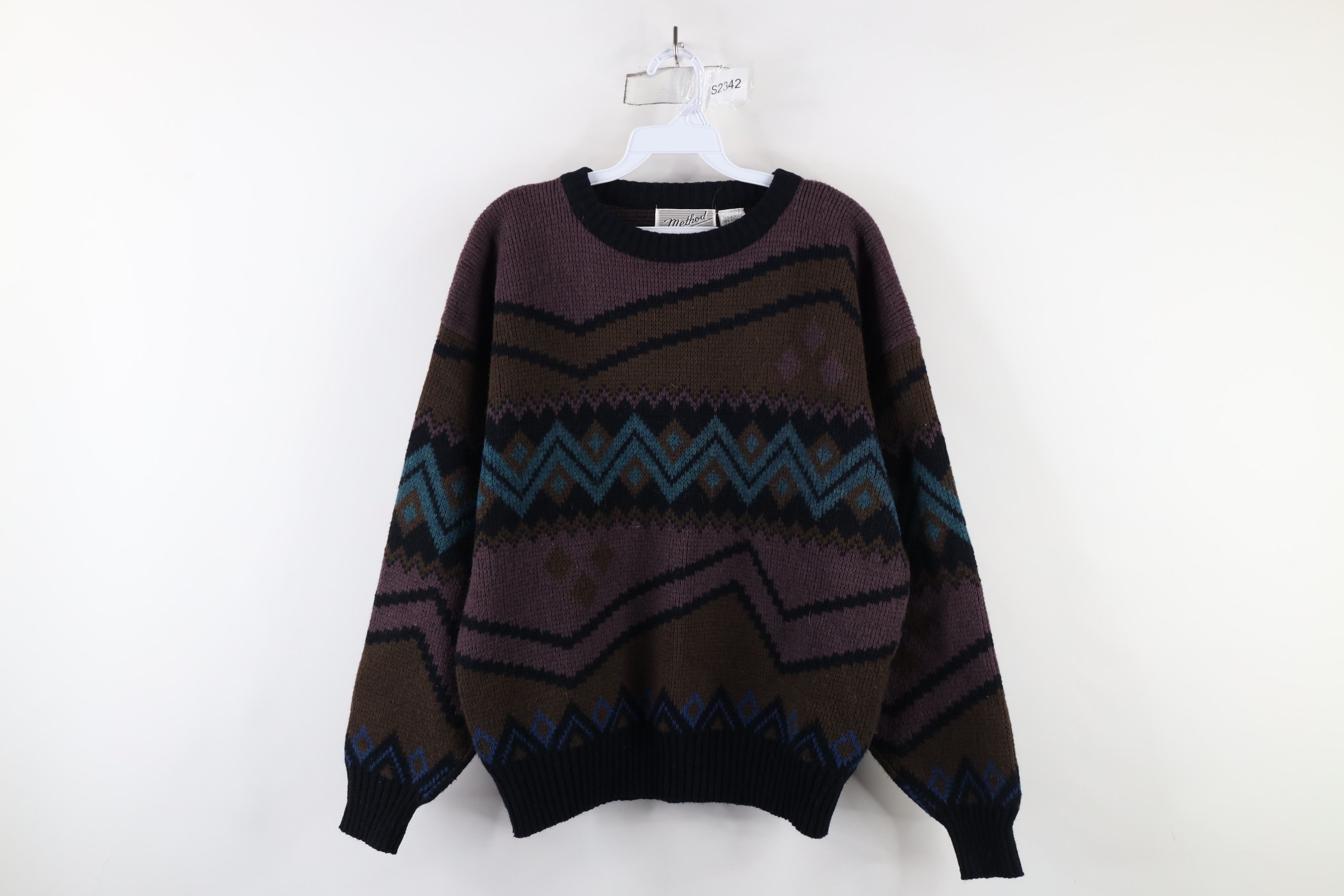 Vintage Vintage 90s Coogi Style Rainbow Wool Blend Knit Sweater Size L / US 10 / IT 46 - 1 Thumbnail