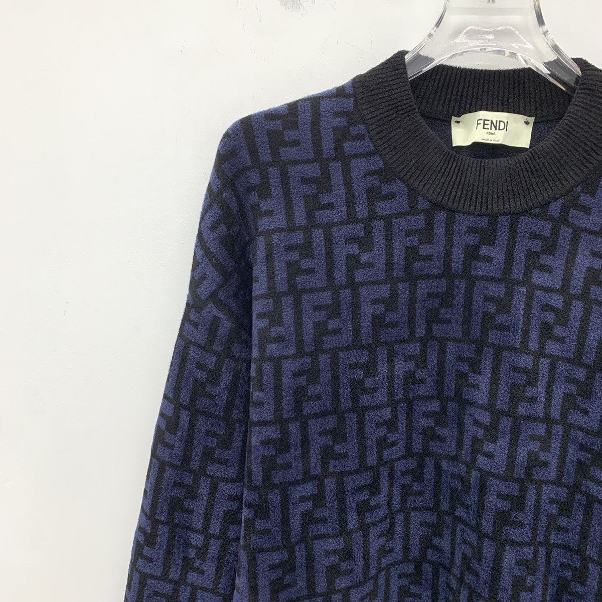 Fendi Fendi 22 Style Dark Blue Long Sleeve Knitwear K26WX Size US XXS / EU 40 - 3 Thumbnail